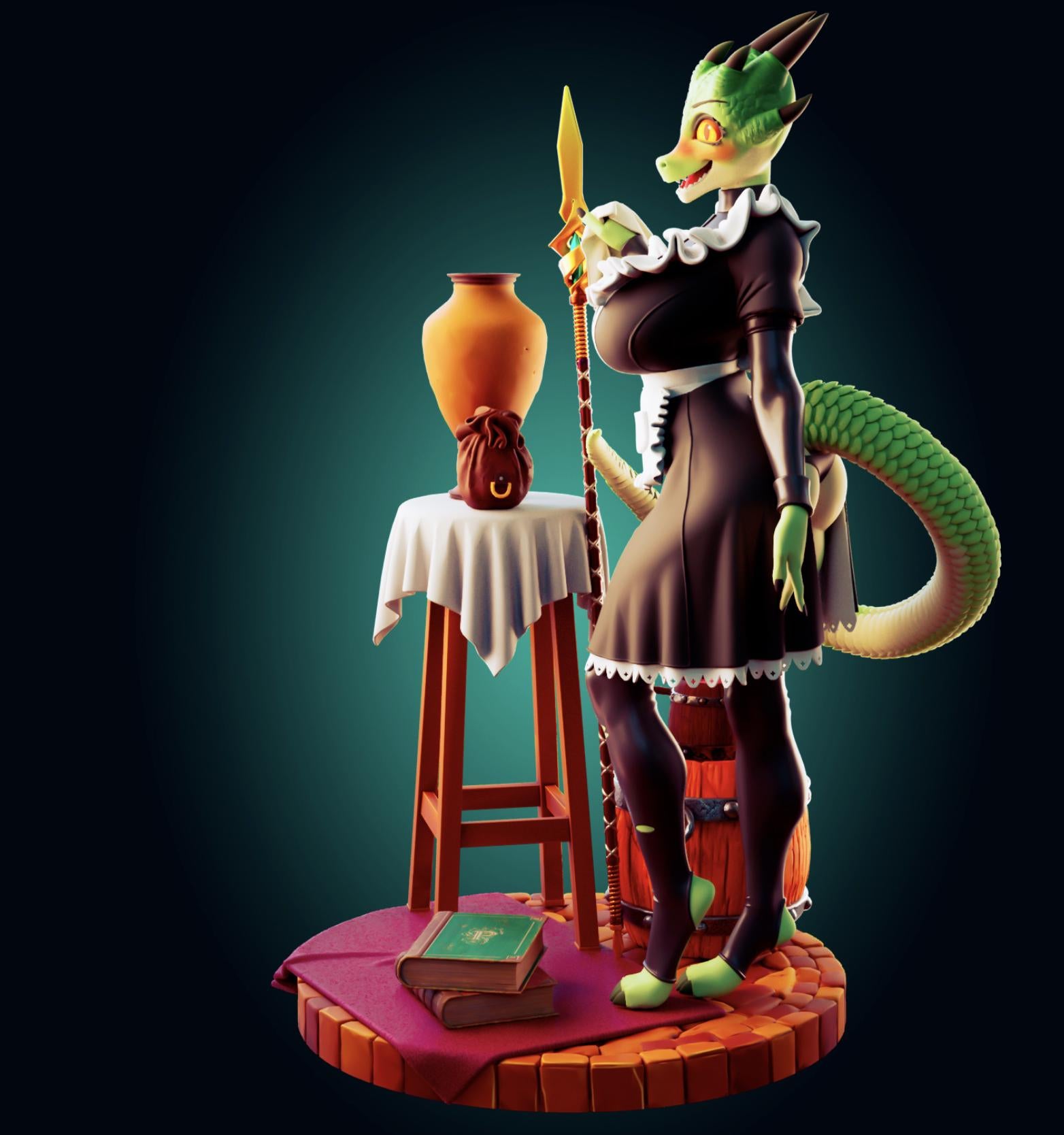 Dragon Maid Model Kit | 3D Resin Printed Figurine | Officer Rhu