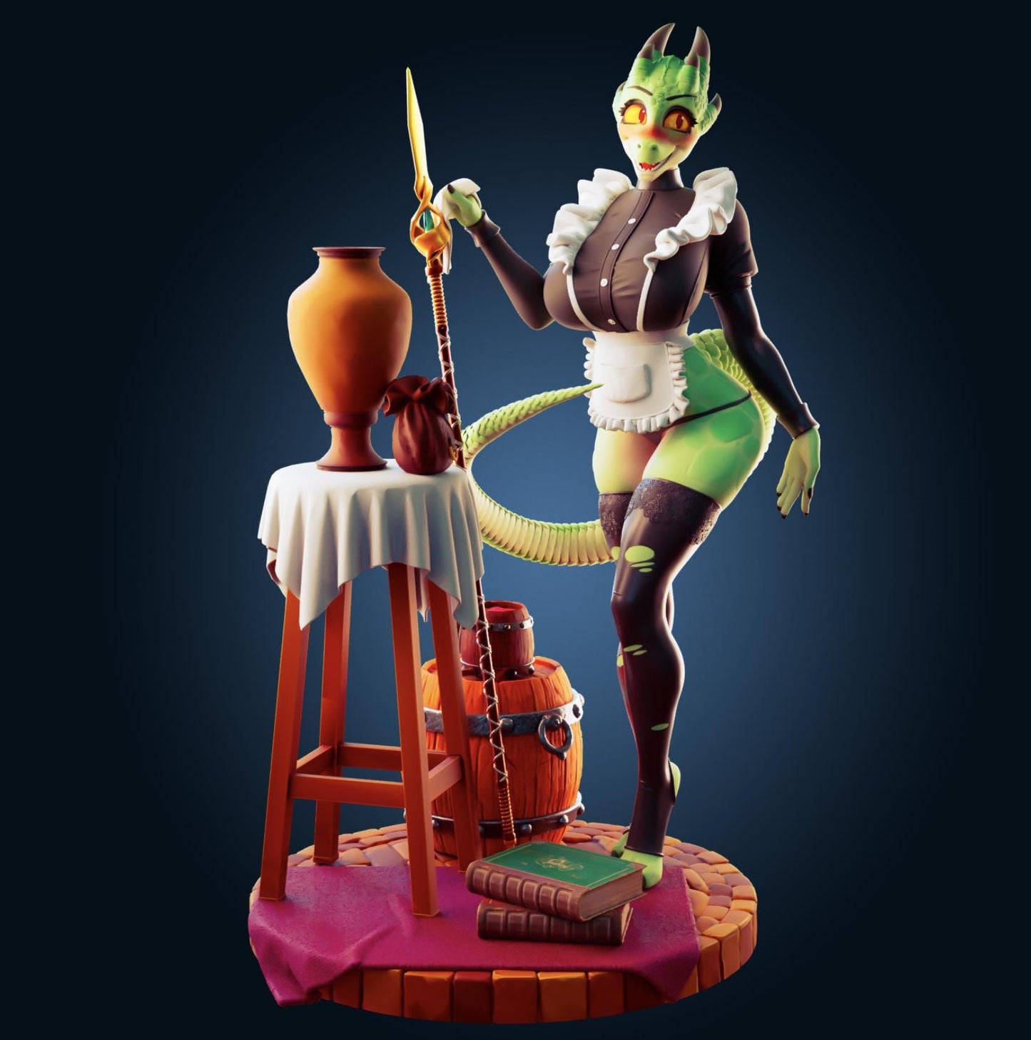 Dragon Maid Model Kit | 3D Resin Printed Figurine | Officer Rhu