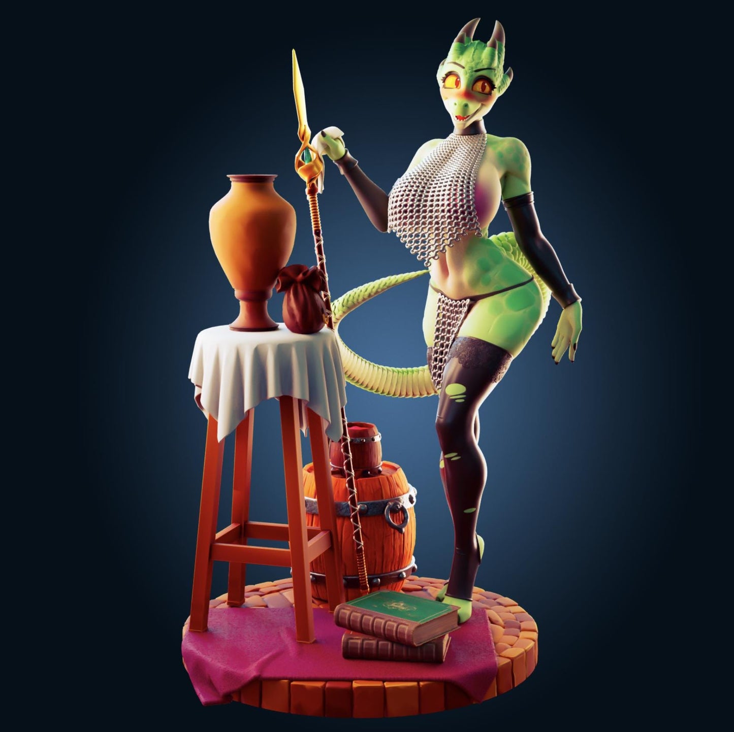 Dragon Maid Model Kit | 3D Resin Printed Figurine | Officer Rhu