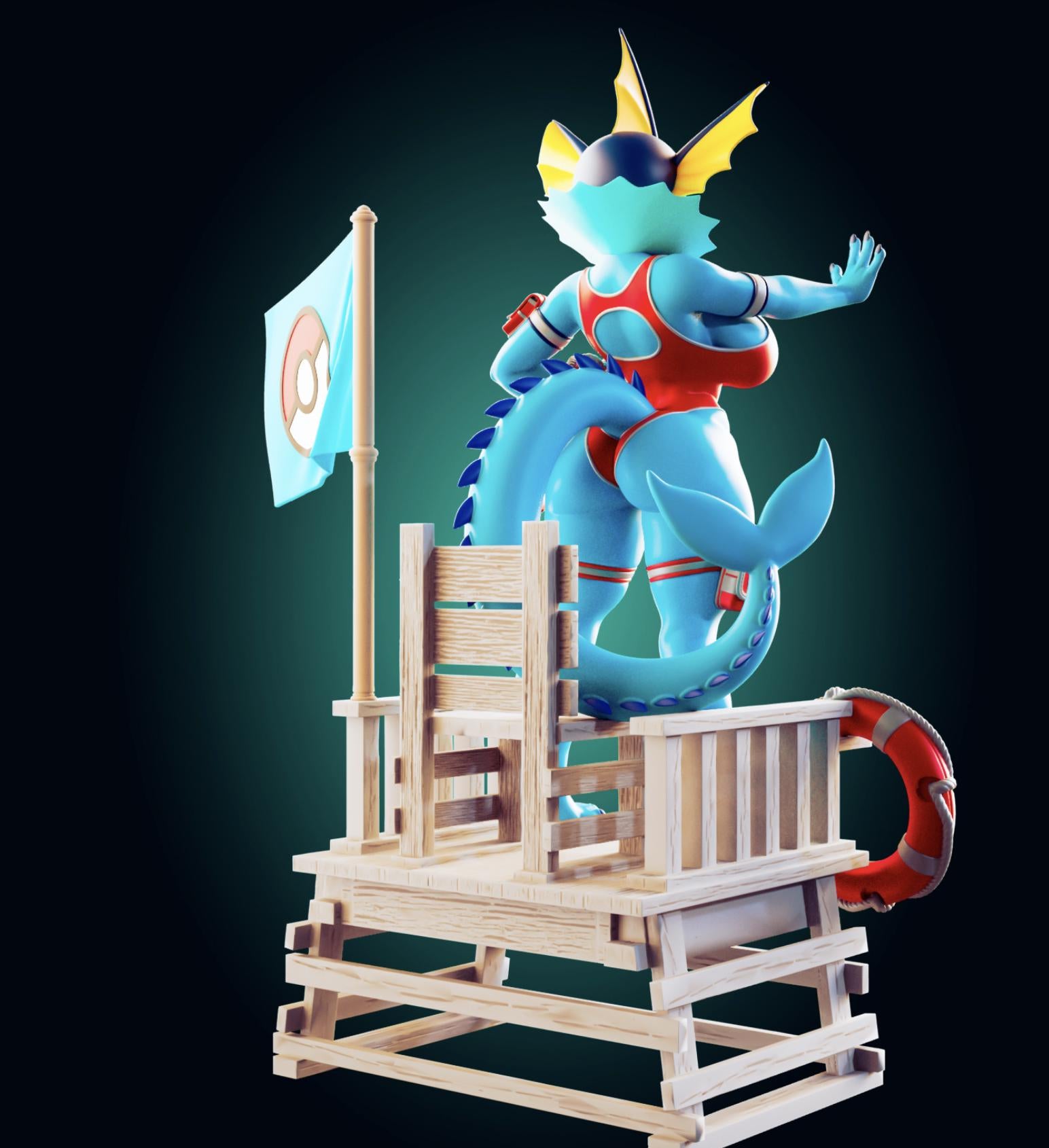 Water Monster Girl Model Kit | 3D Resin Printed Figurine | Officer Rhu