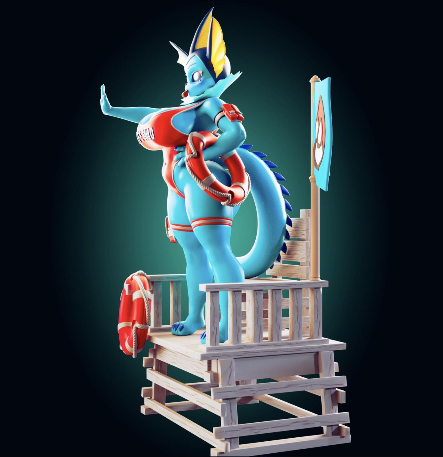 Water Monster Girl Model Kit | 3D Resin Printed Figurine | Officer Rhu