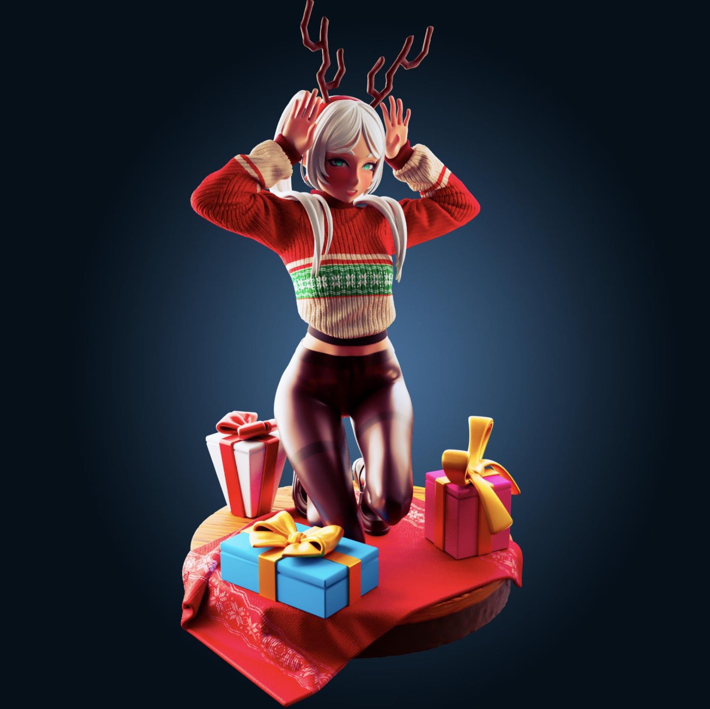 Mage Girl Christmas Model Kit | 3D Resin Printed Figurine | Officer Rhu