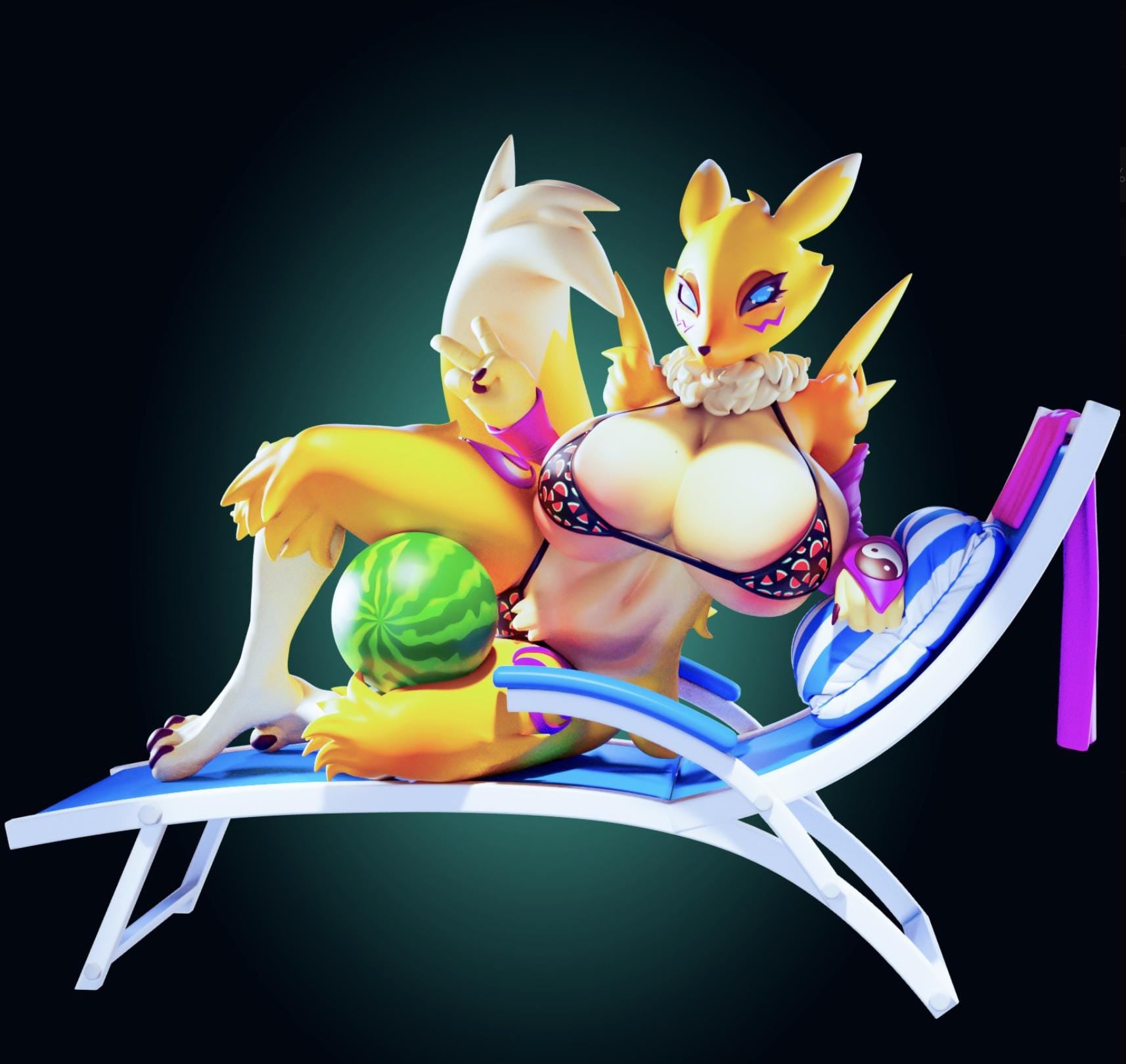 Fox Girl Model Kit | 3D Resin Printed Figurine | Officer Rhu