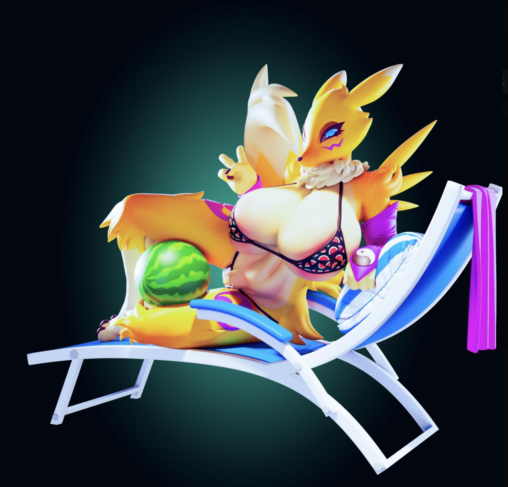 Fox Girl Model Kit | 3D Resin Printed Figurine | Officer Rhu