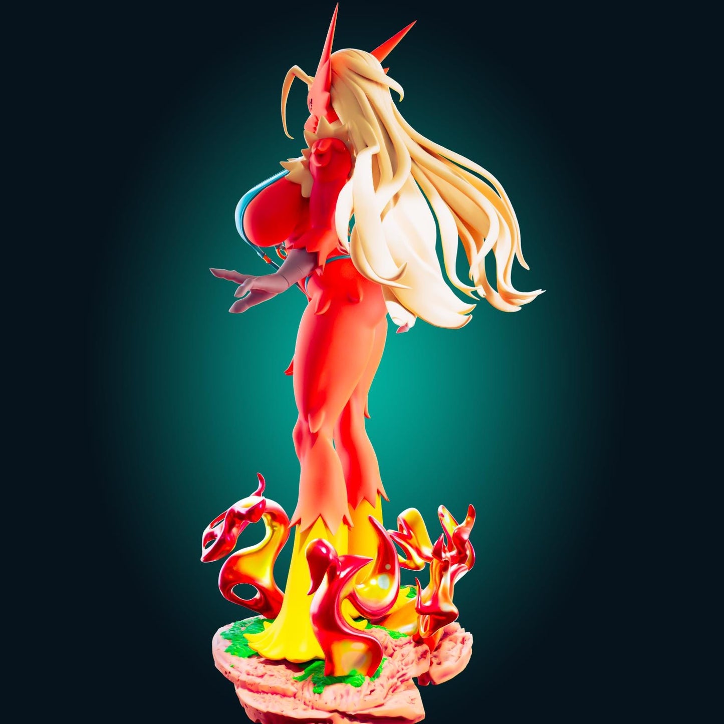 Fire Chicken Girl Model Kit | 3D Resin Printed Figurine | Officer Rhu