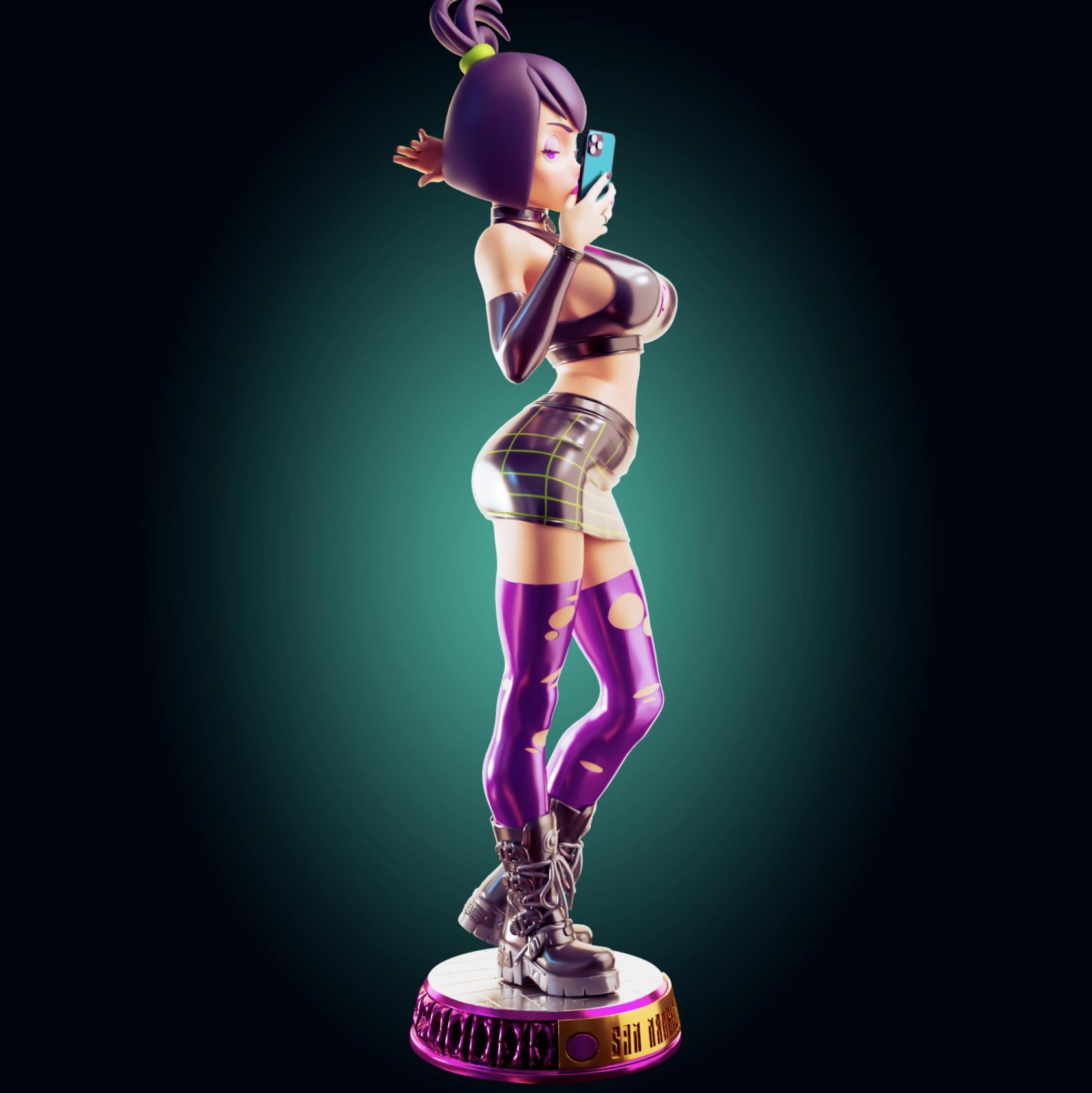 Goth Girl Model Kit | 3D Resin Printed Figurine | Officer Rhu