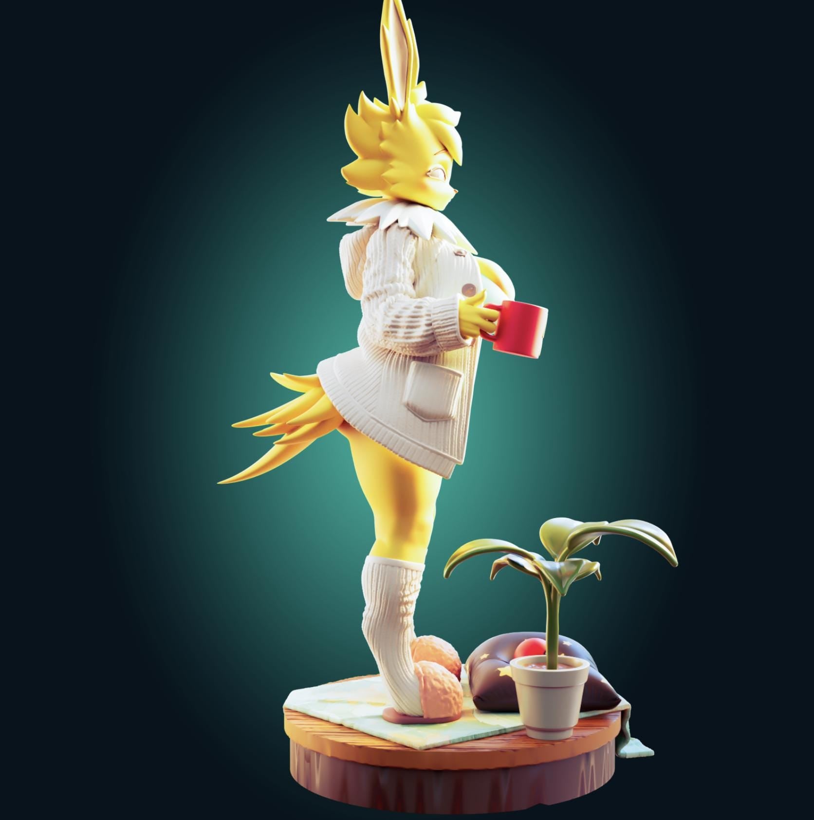Fox Girl Waifu Model Kit | 3D Resin Printed Figurine | Officer Rhu