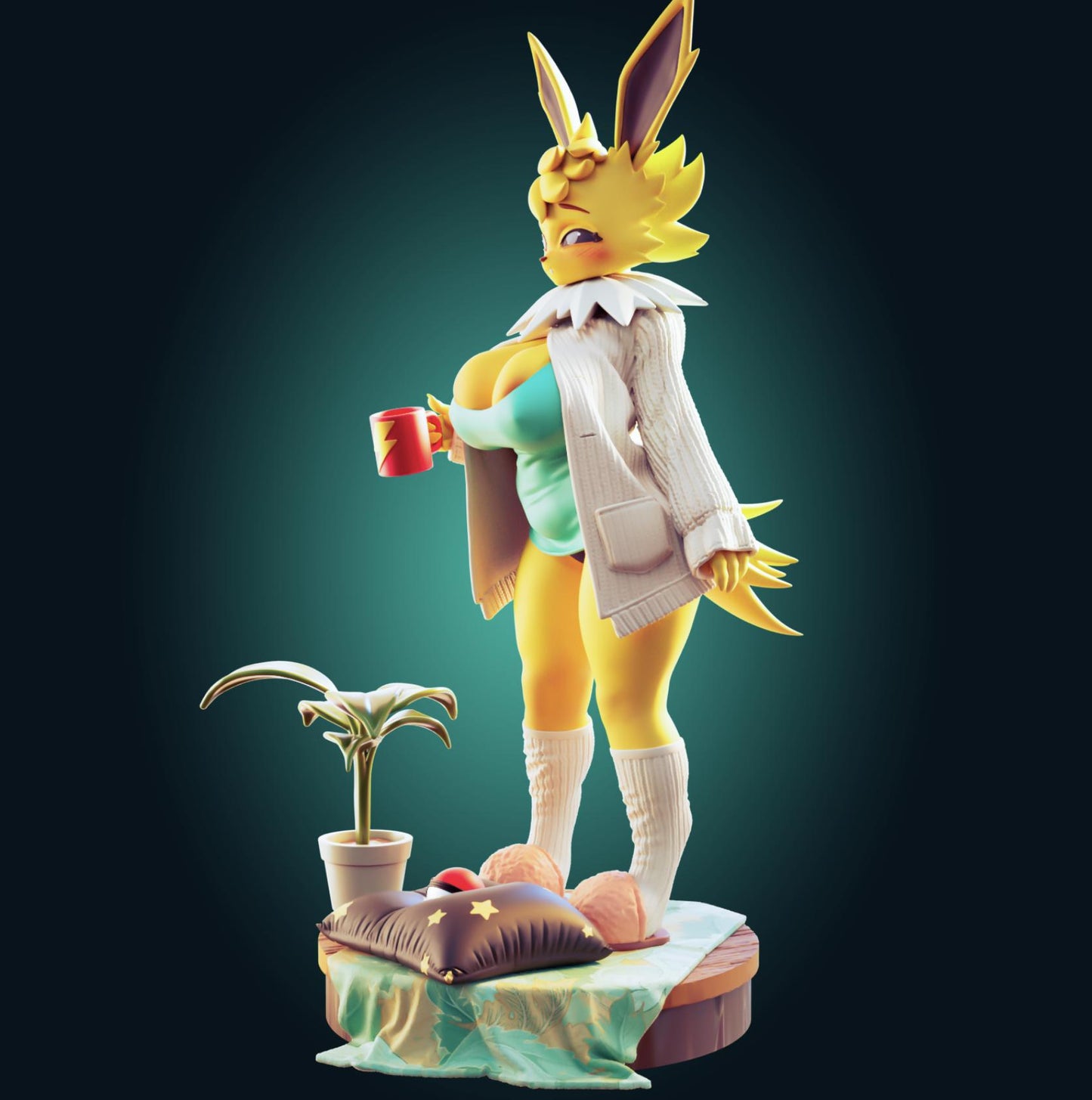 Fox Girl Waifu Model Kit | 3D Resin Printed Figurine | Officer Rhu