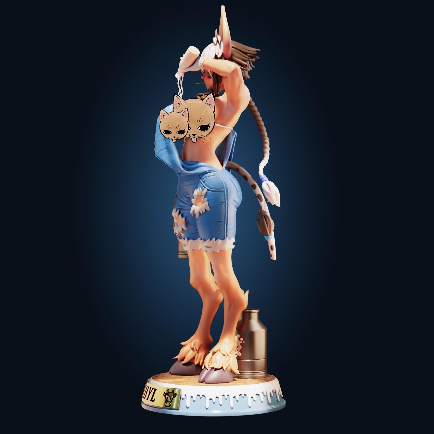Cow Girl Model Kit | 3D Resin Printed Figurine | Officer Rhu