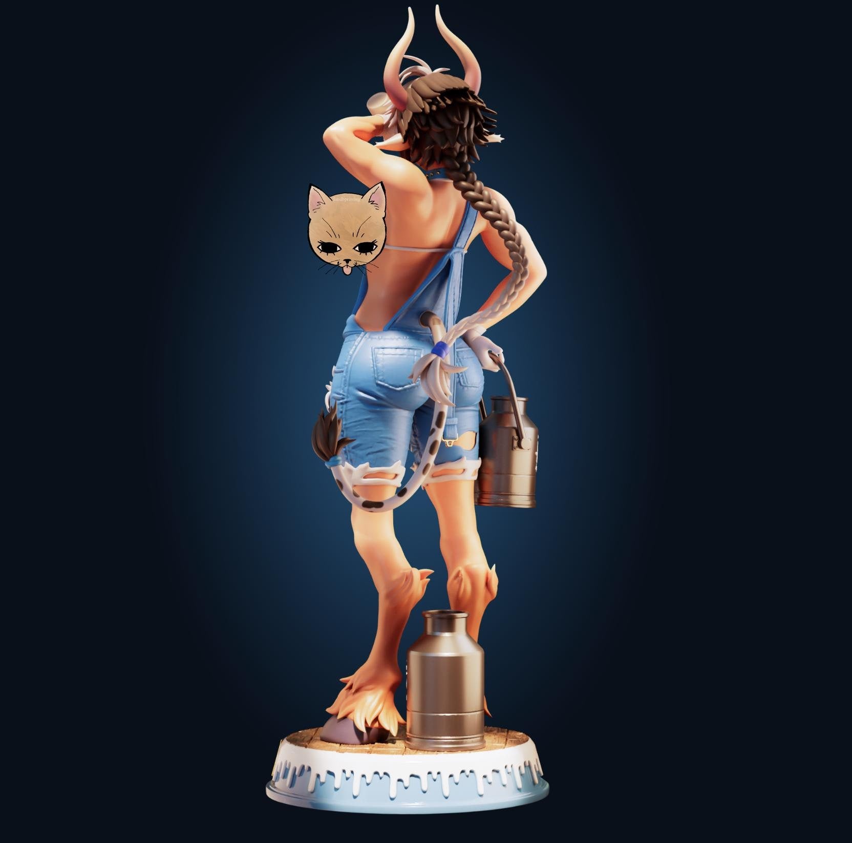 Cow Girl Model Kit | 3D Resin Printed Figurine | Officer Rhu