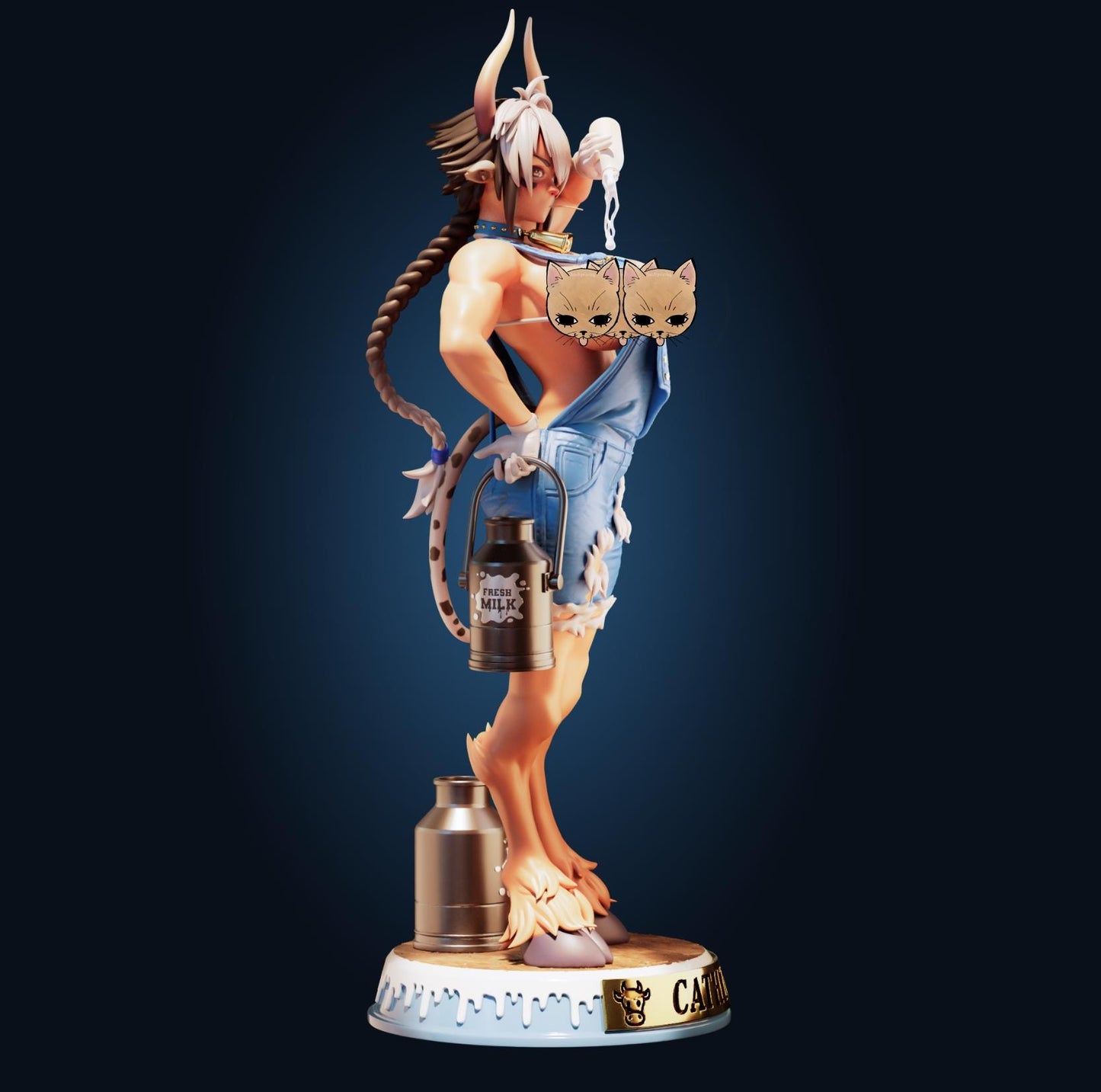 Cow Girl Model Kit | 3D Resin Printed Figurine | Officer Rhu