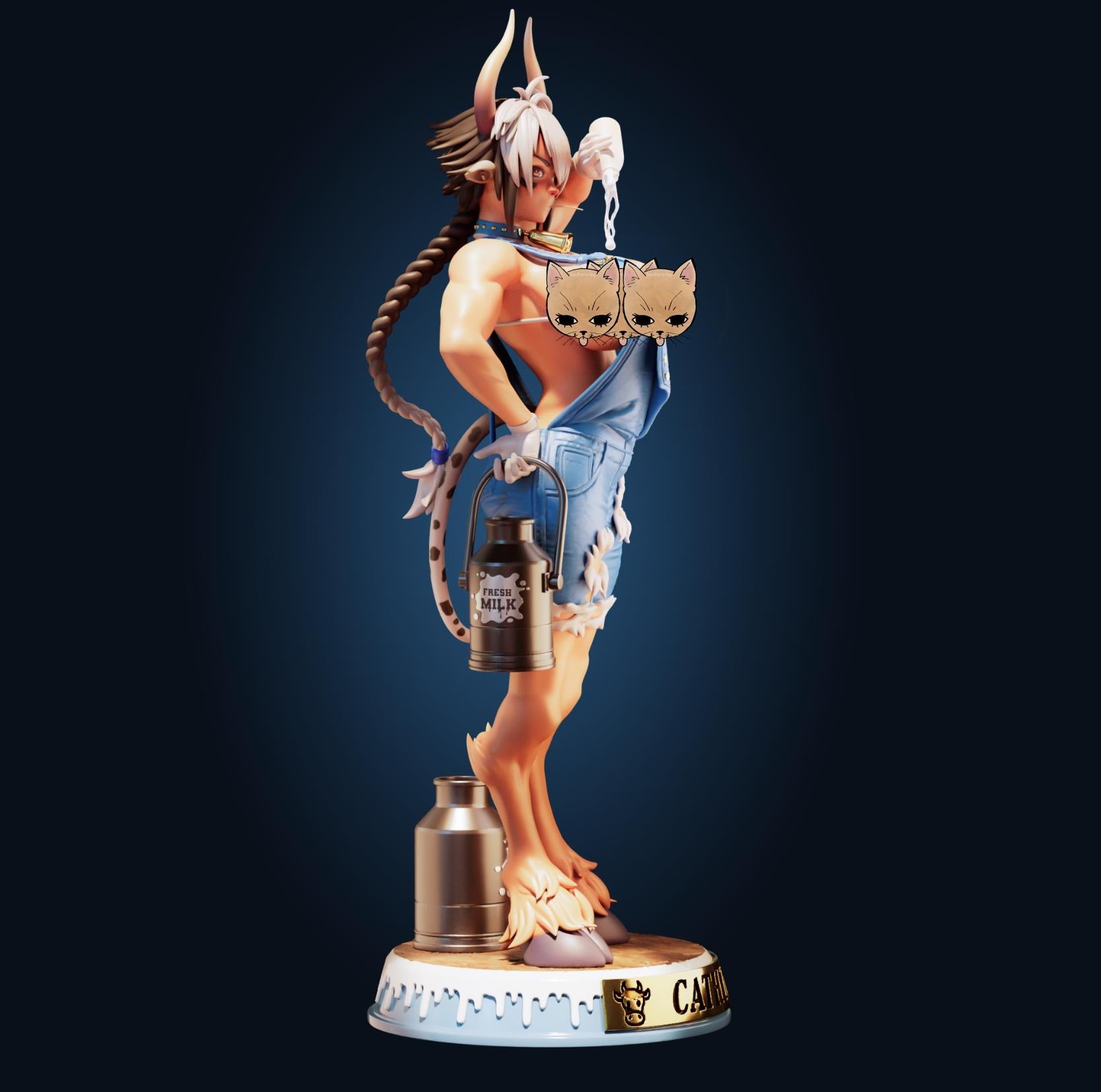 Cow Girl Model Kit | 3D Resin Printed Figurine | Officer Rhu