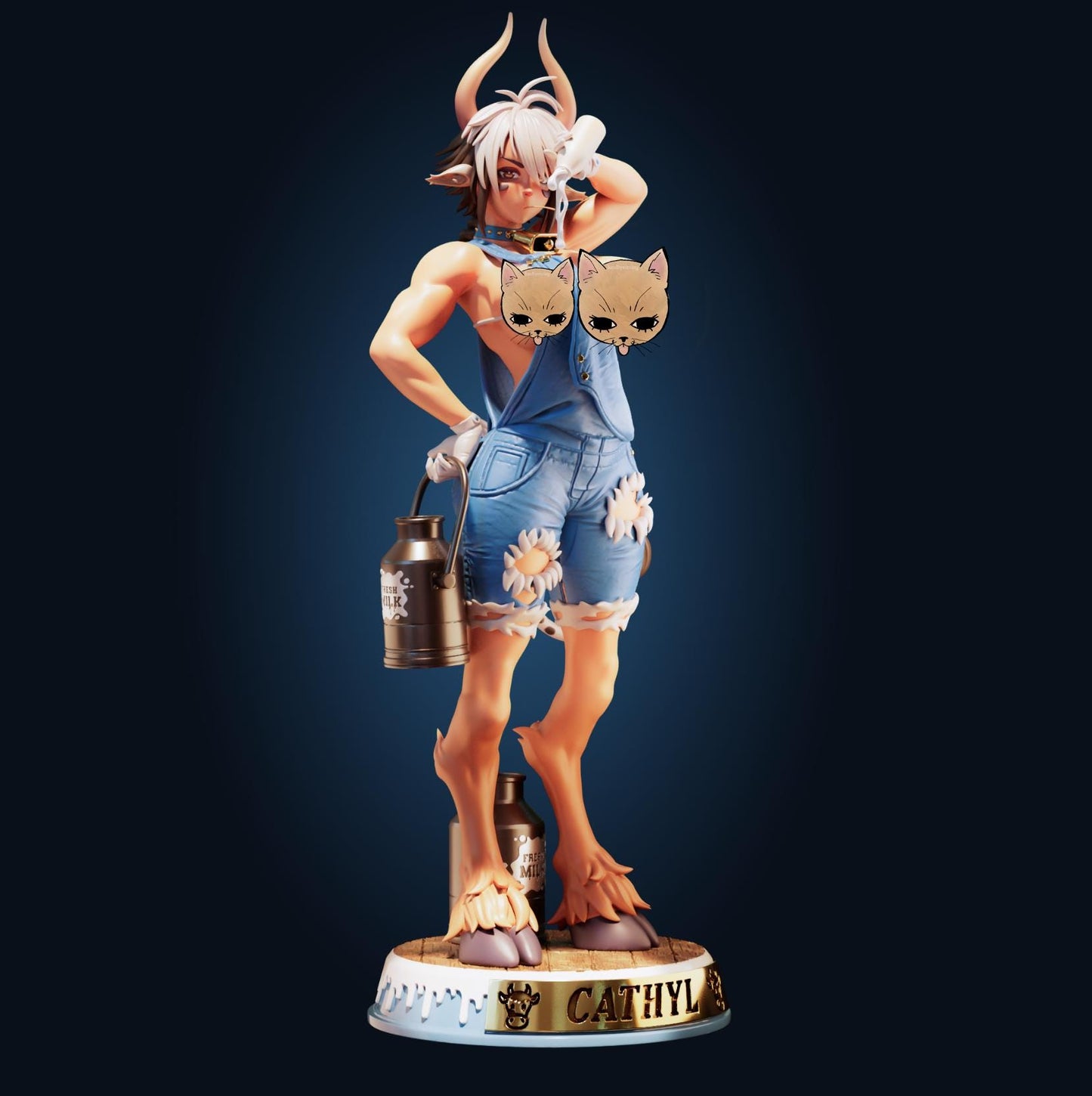 Cow Girl Model Kit | 3D Resin Printed Figurine | Officer Rhu