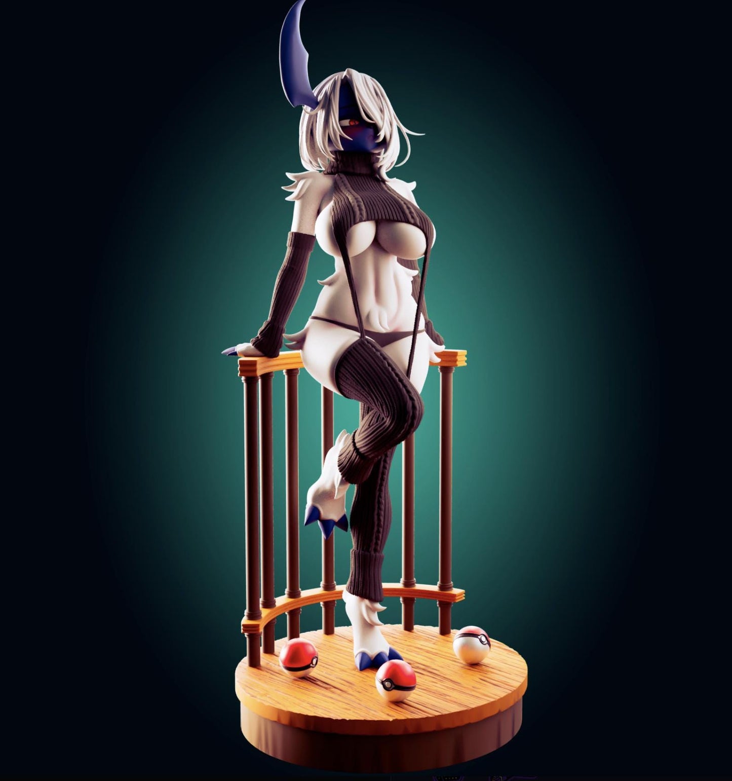 Dark Monster Girl Model Kit | 3D Resin Printed Figurine | Officer Rhu