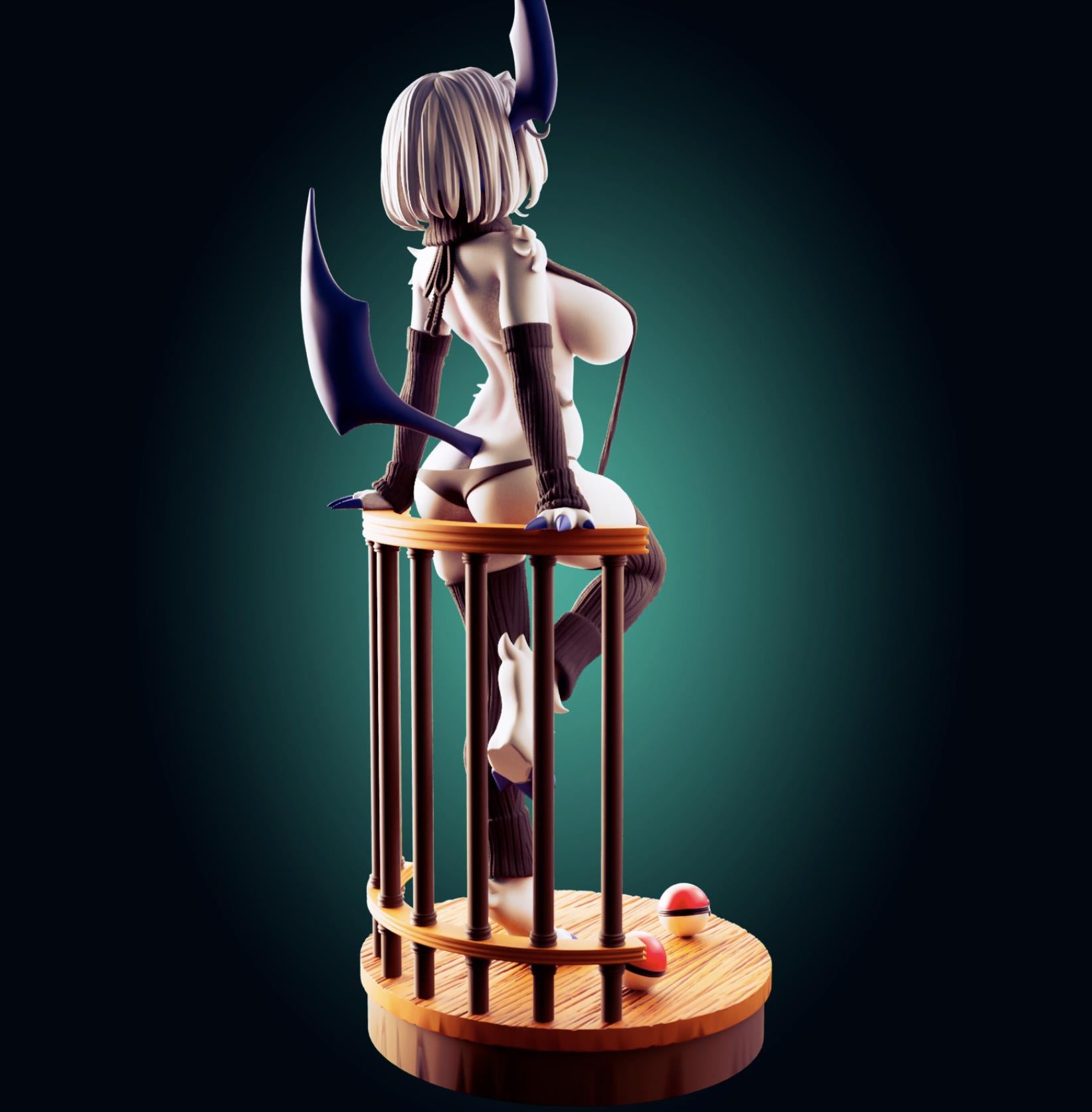 Dark Monster Girl Model Kit | 3D Resin Printed Figurine | Officer Rhu