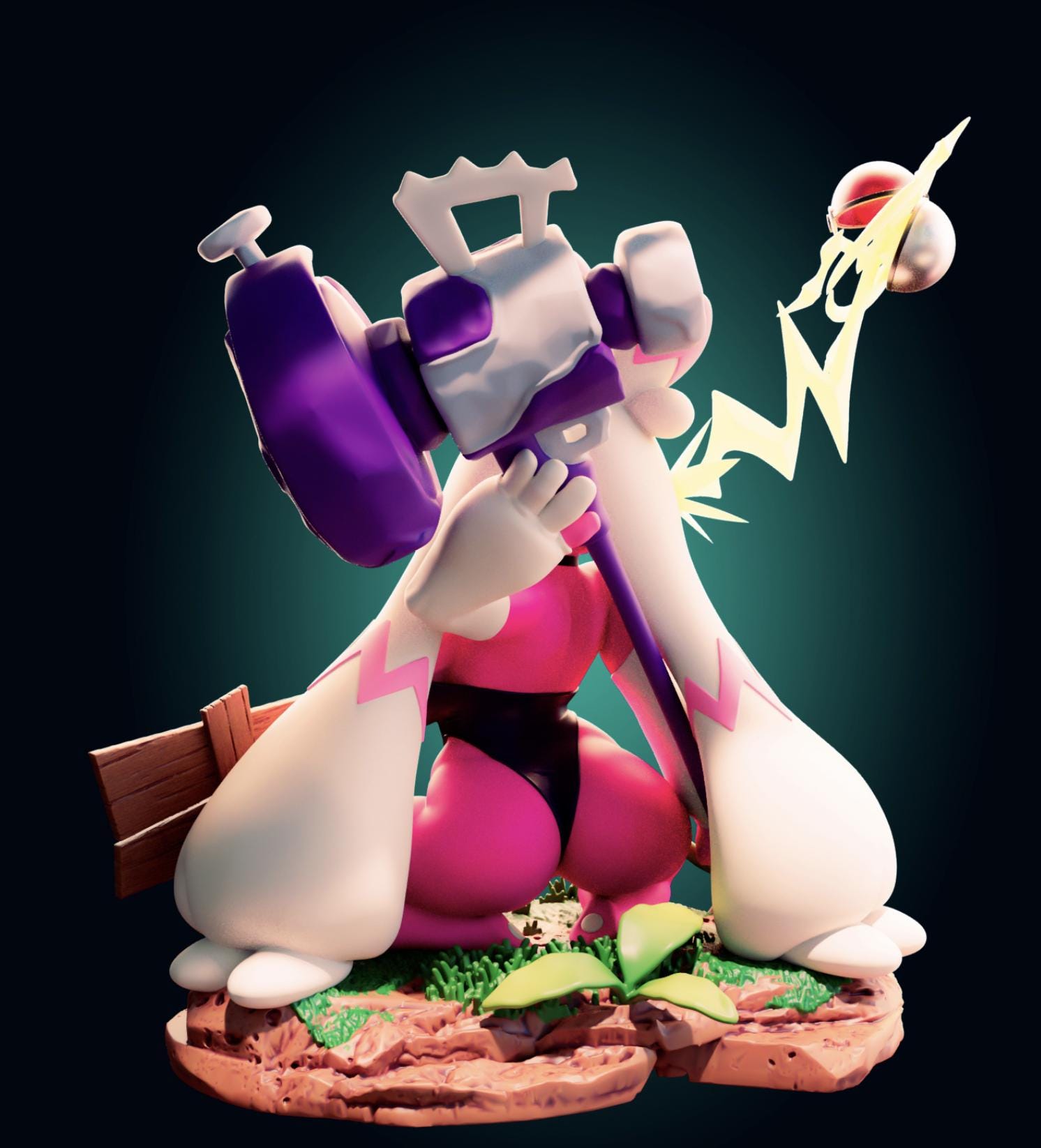Pink Monster Girl Model Kit | 3D Resin Printed Figurine | Officer Rhu