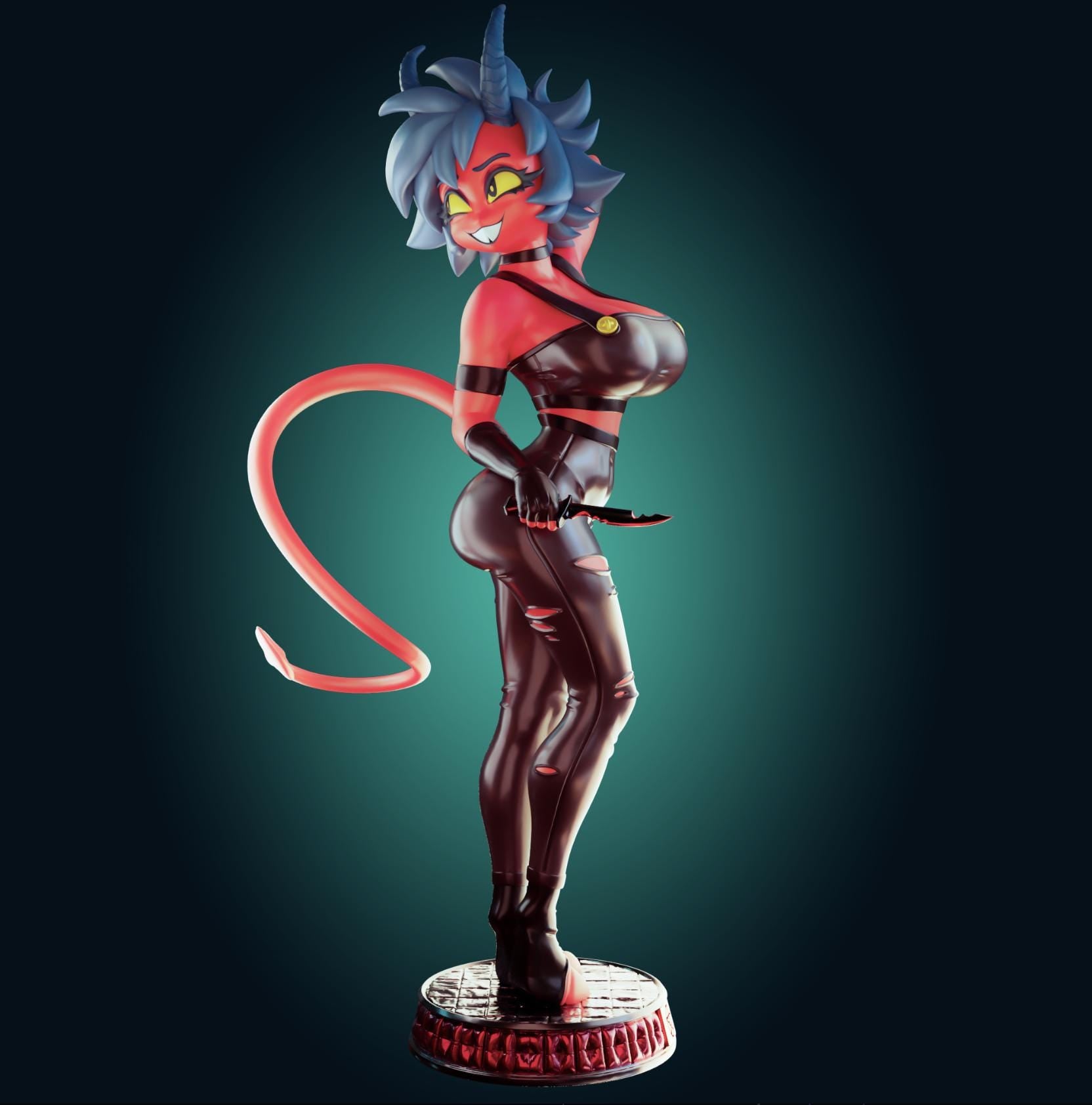 Demon Girl Model Kit | 3D Resin Printed Figurine | Officer Rhu