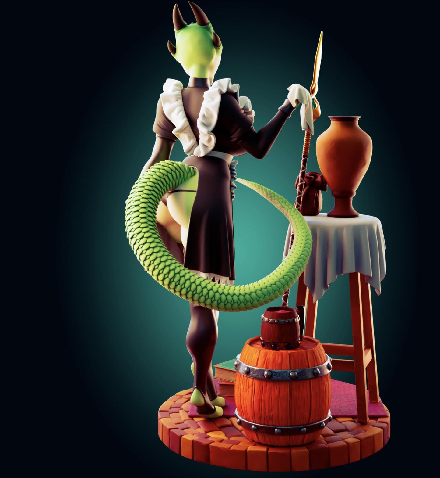 Dragon Maid Model Kit | 3D Resin Printed Figurine | Officer Rhu