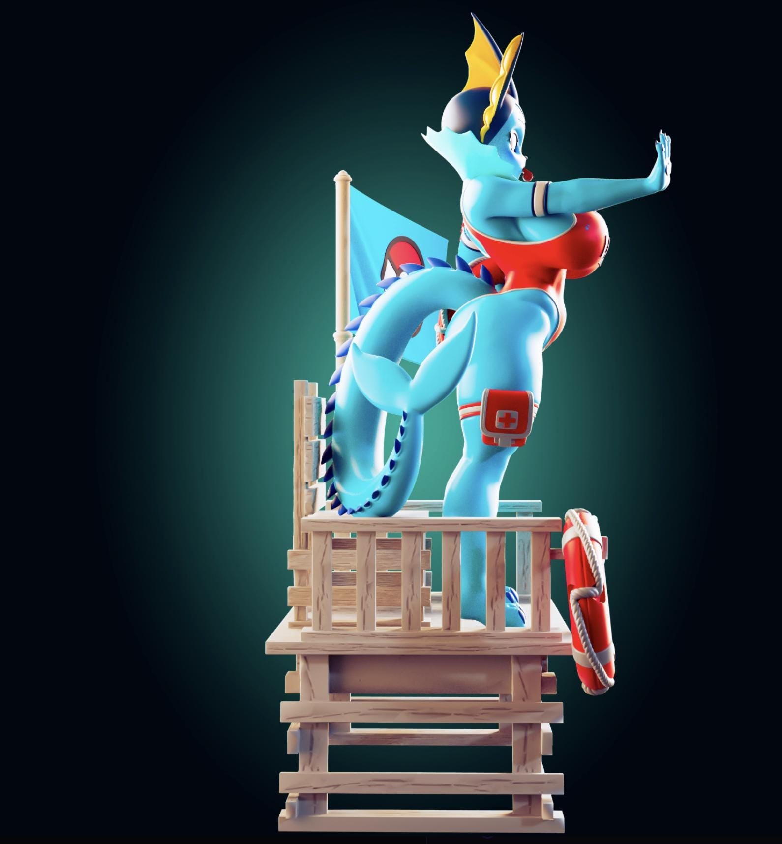 Water Monster Girl Model Kit | 3D Resin Printed Figurine | Officer Rhu