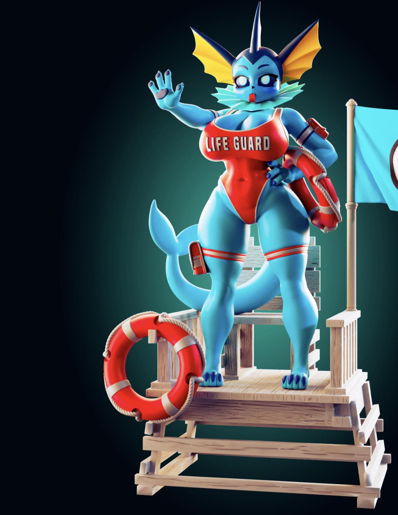 Water Monster Girl Model Kit | 3D Resin Printed Figurine | Officer Rhu