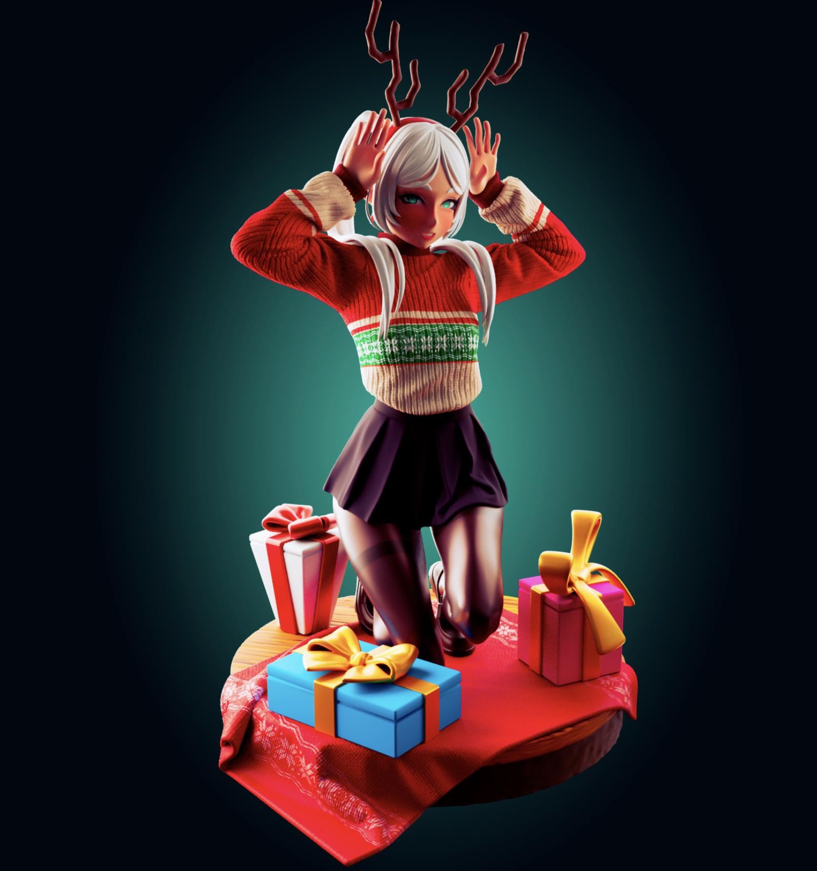 Mage Girl Christmas Model Kit | 3D Resin Printed Figurine | Officer Rhu