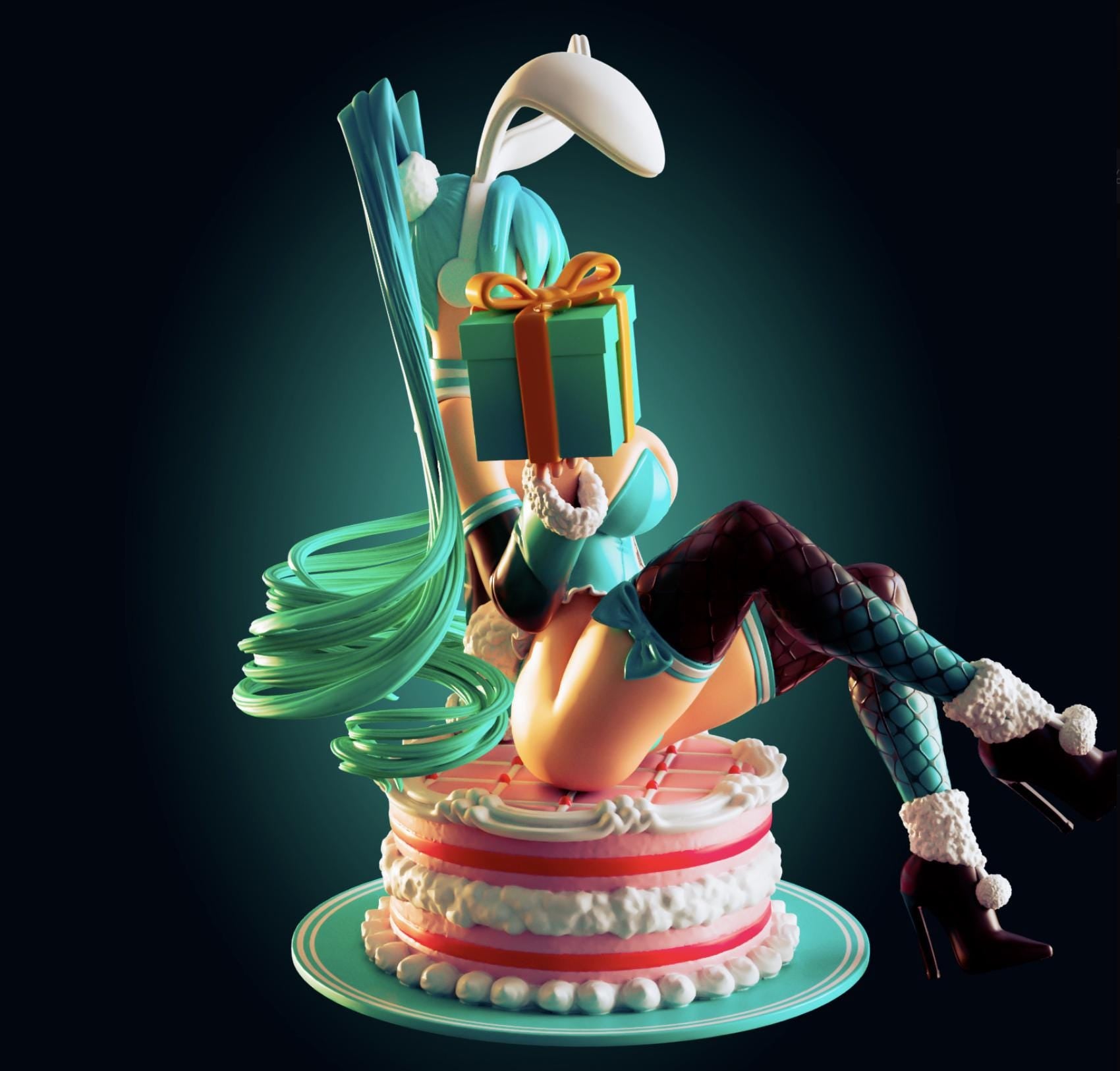 Vocaloid Bunny Girl Model Kit | 3D Resin Printed Figurine | Officer Rhu
