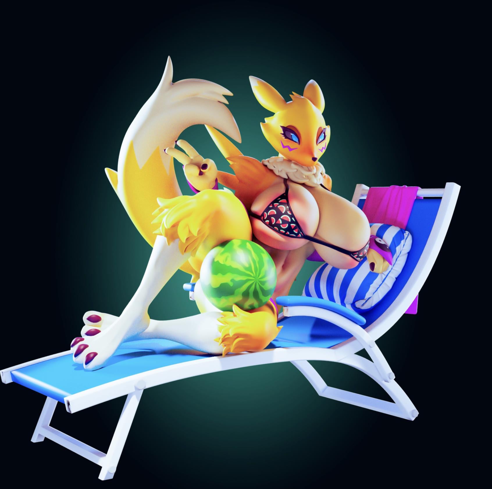 Fox Girl Model Kit | 3D Resin Printed Figurine | Officer Rhu