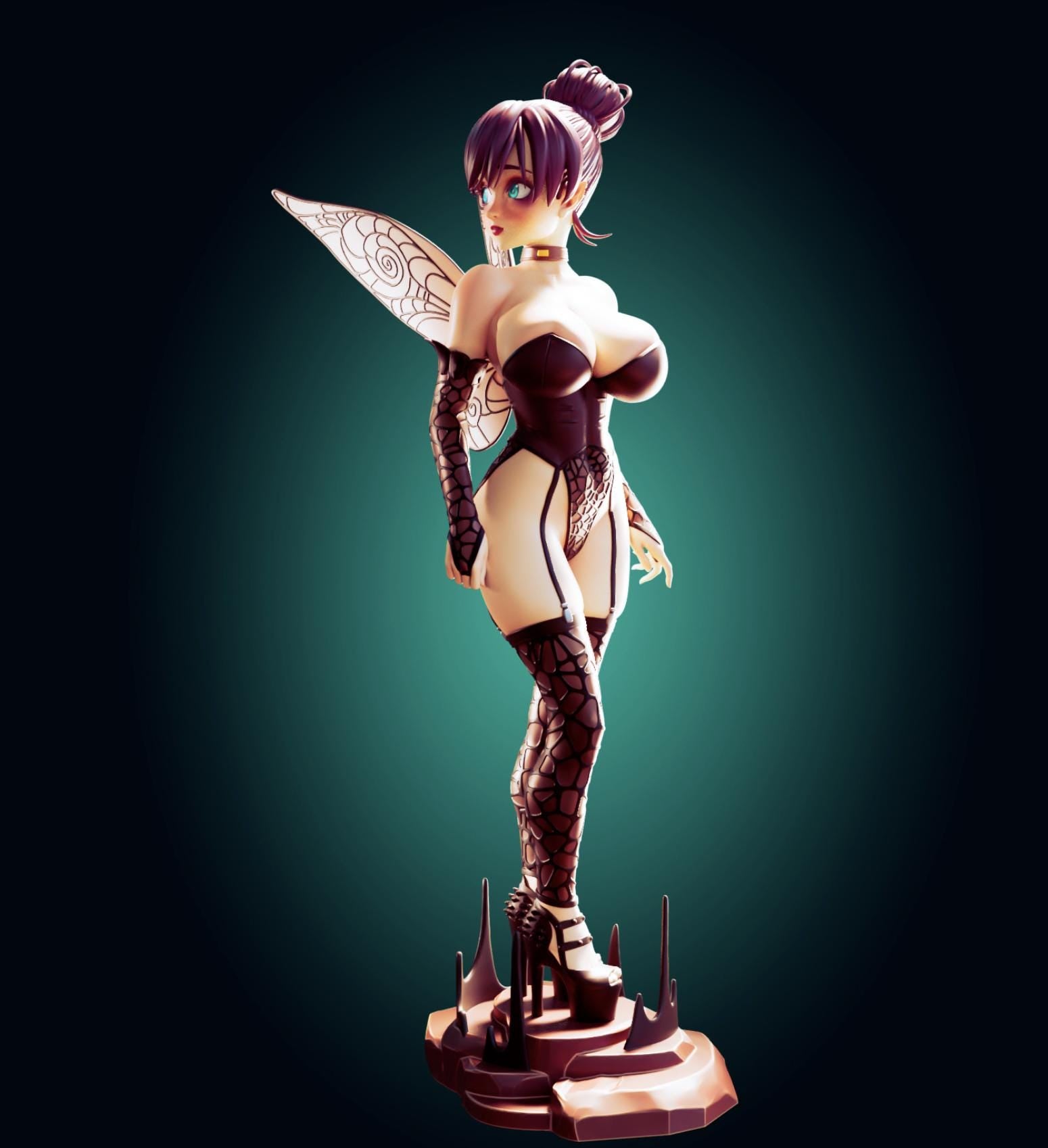 Goth Fairy Girl Model Kit | 3D Resin Printed Figurine | Officer Rhu