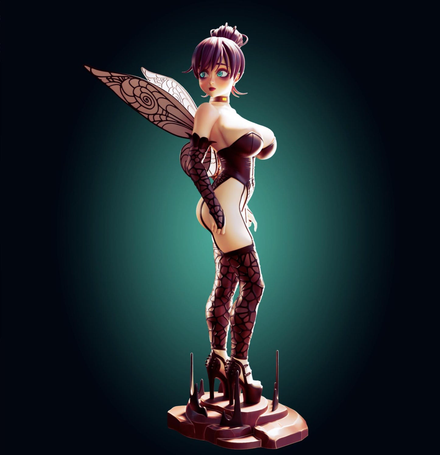 Goth Fairy Girl Model Kit | 3D Resin Printed Figurine | Officer Rhu