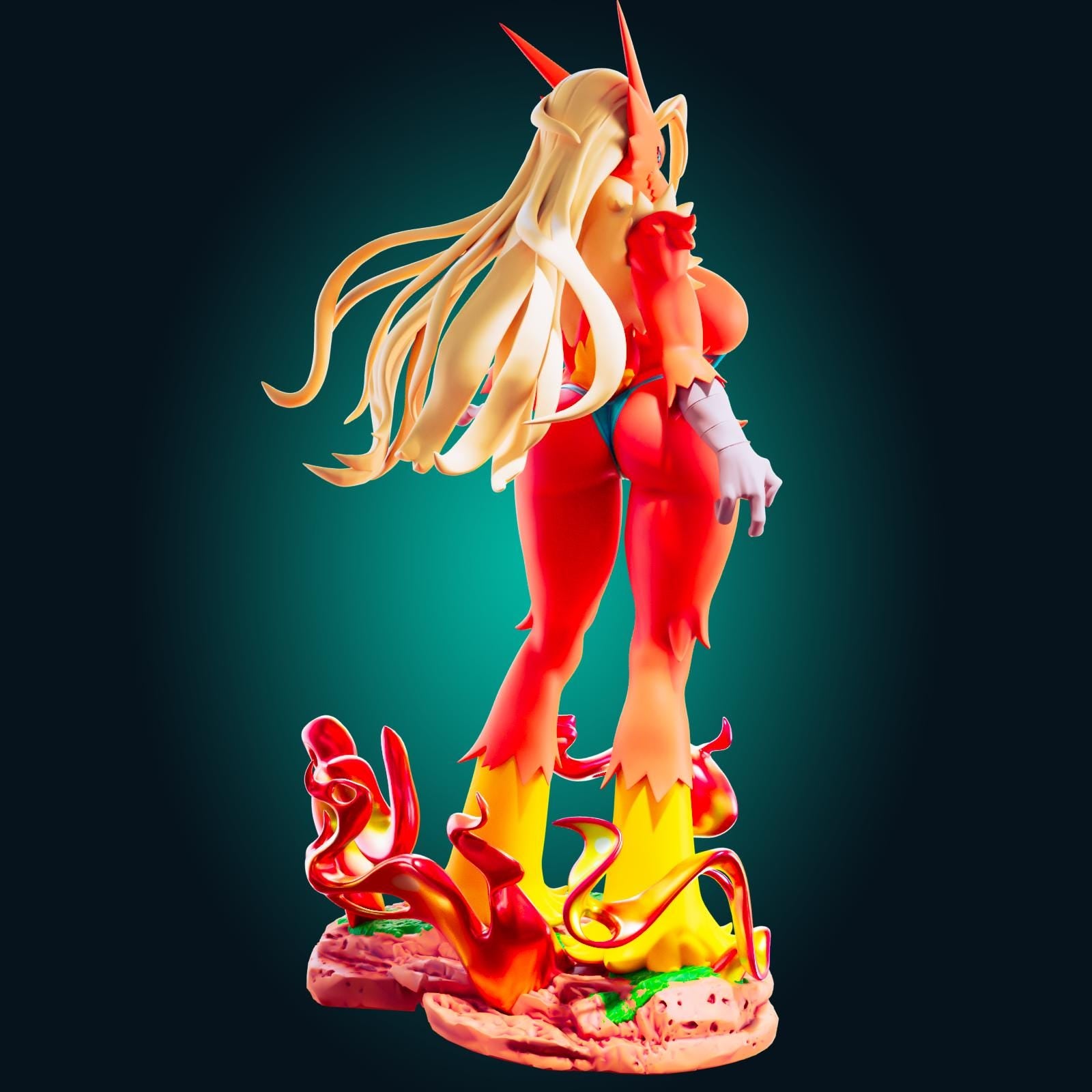 Fire Chicken Girl Model Kit | 3D Resin Printed Figurine | Officer Rhu