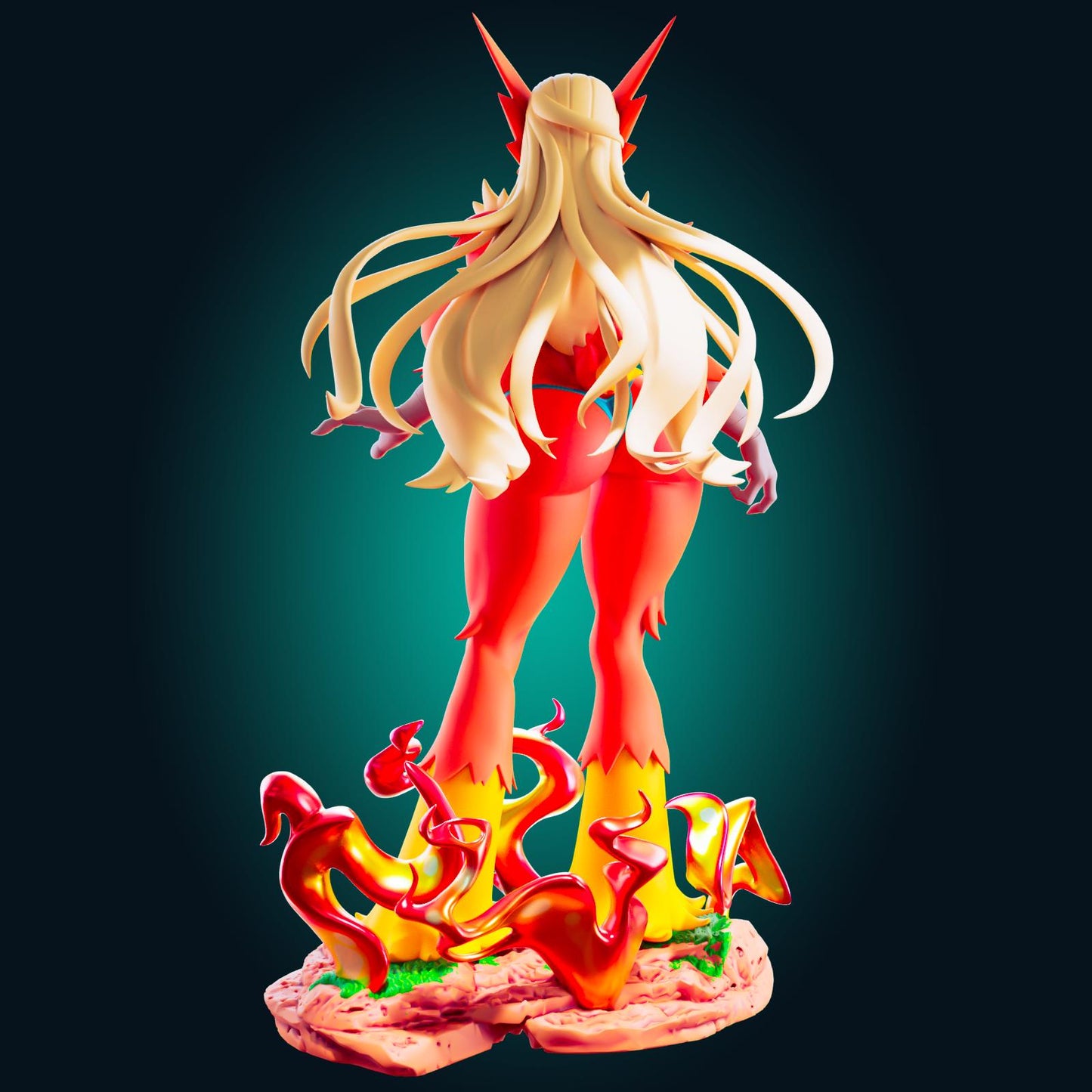 Fire Chicken Girl Model Kit | 3D Resin Printed Figurine | Officer Rhu