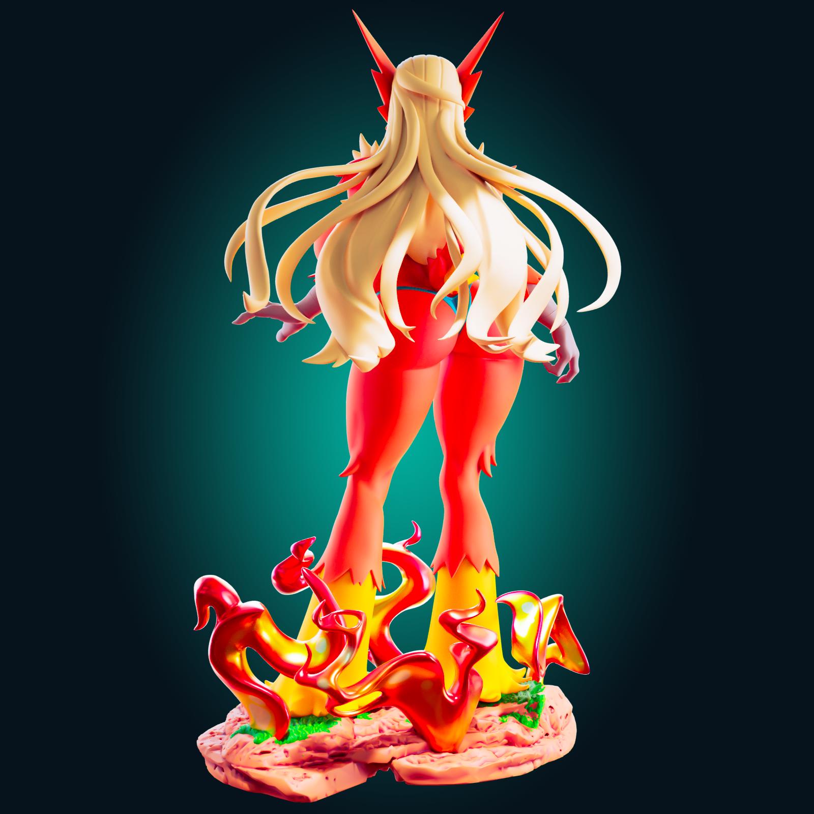 Fire Chicken Girl Model Kit | 3D Resin Printed Figurine | Officer Rhu