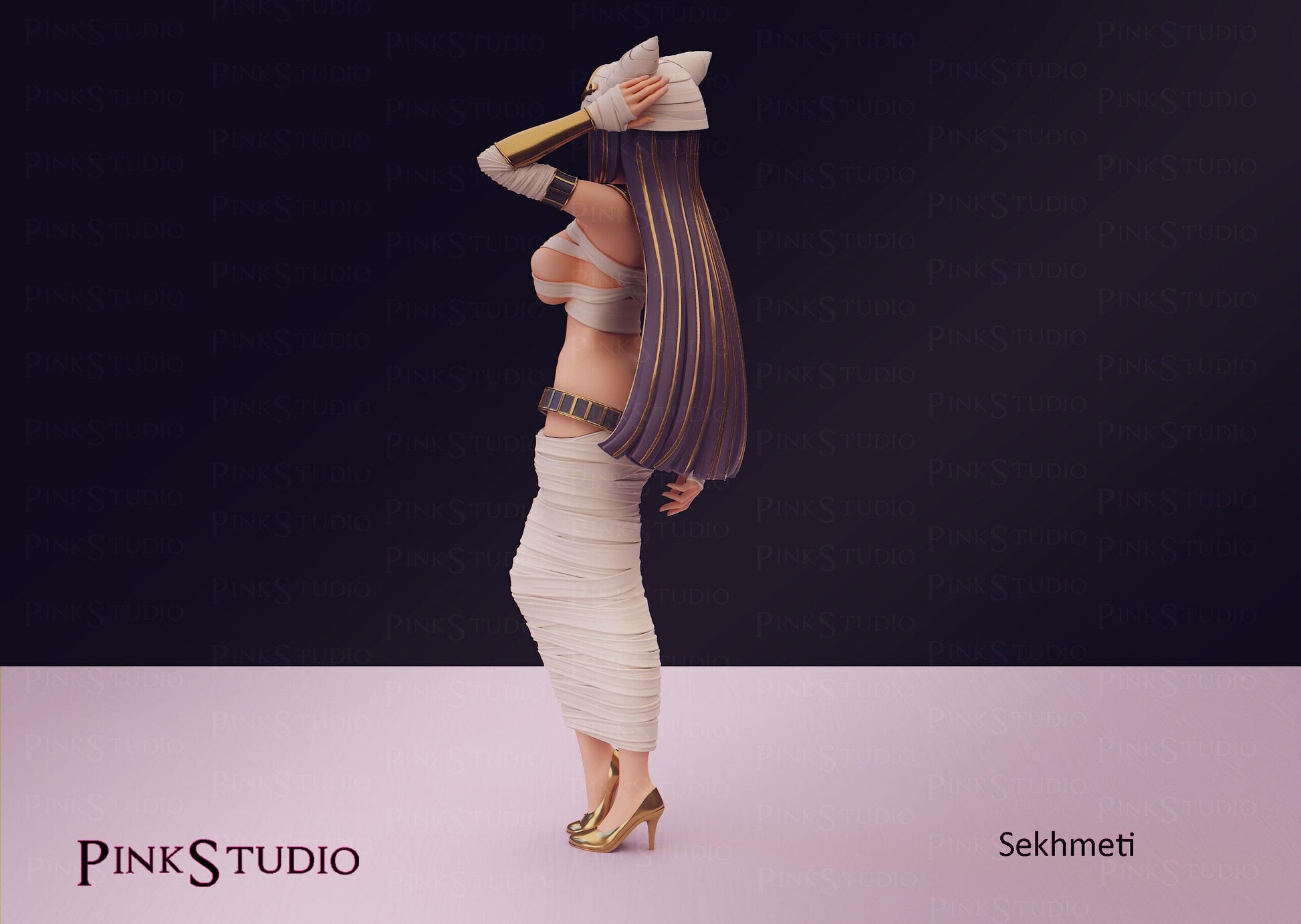 Mummy Girl Model Kit | 3D Resin Printed Figurine | Pink Studio