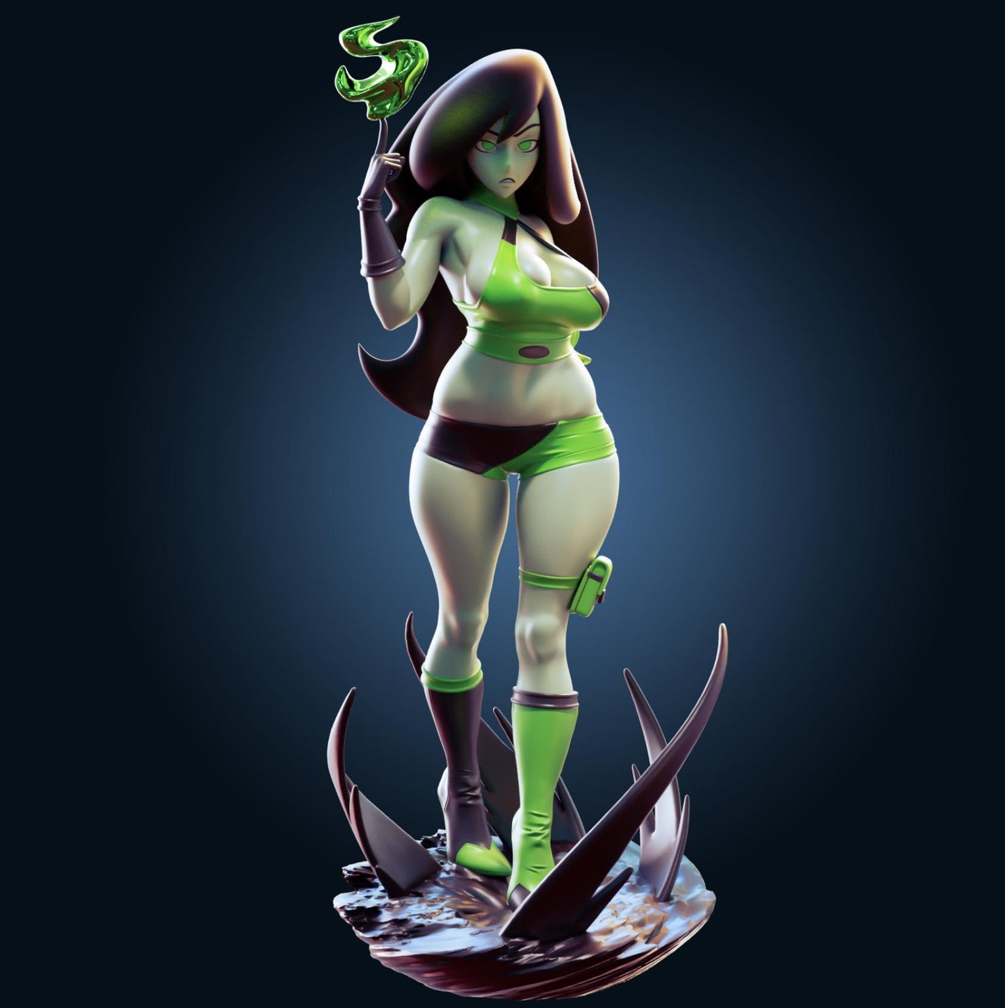 Green Flame Girl Model Kit | 3D Resin Printed Figurine | Officer Rhu