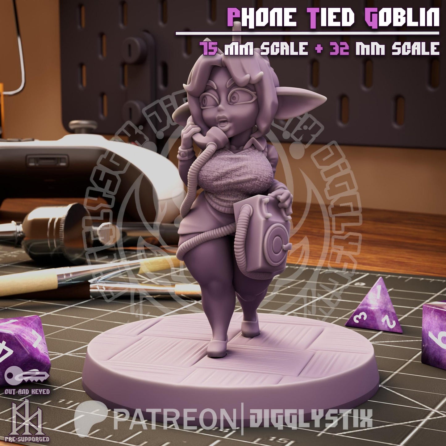 Phone Tied Goblin Miniature | Jigglystix