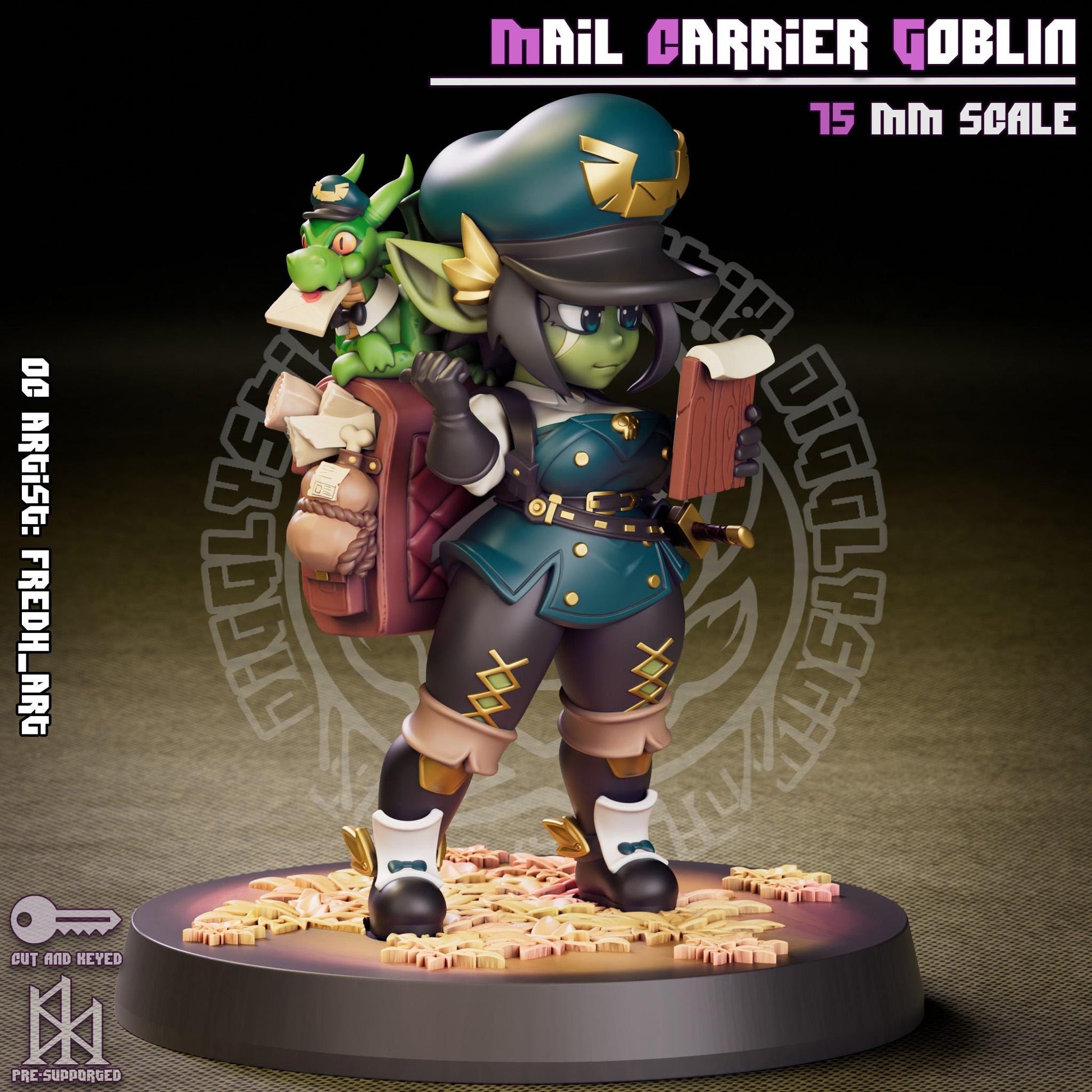Mail Carrier Goblin Girl | 75mm | Jigglystix