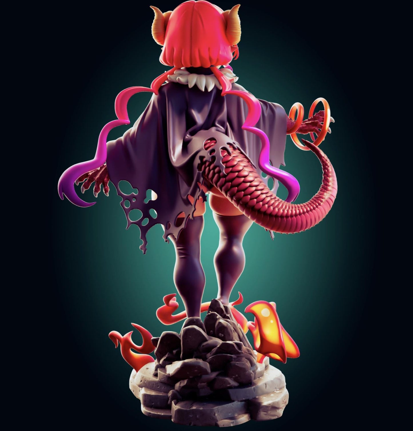 Demon Girl Model Kit | 3D Resin Printed Figurine | Officer Rhu
