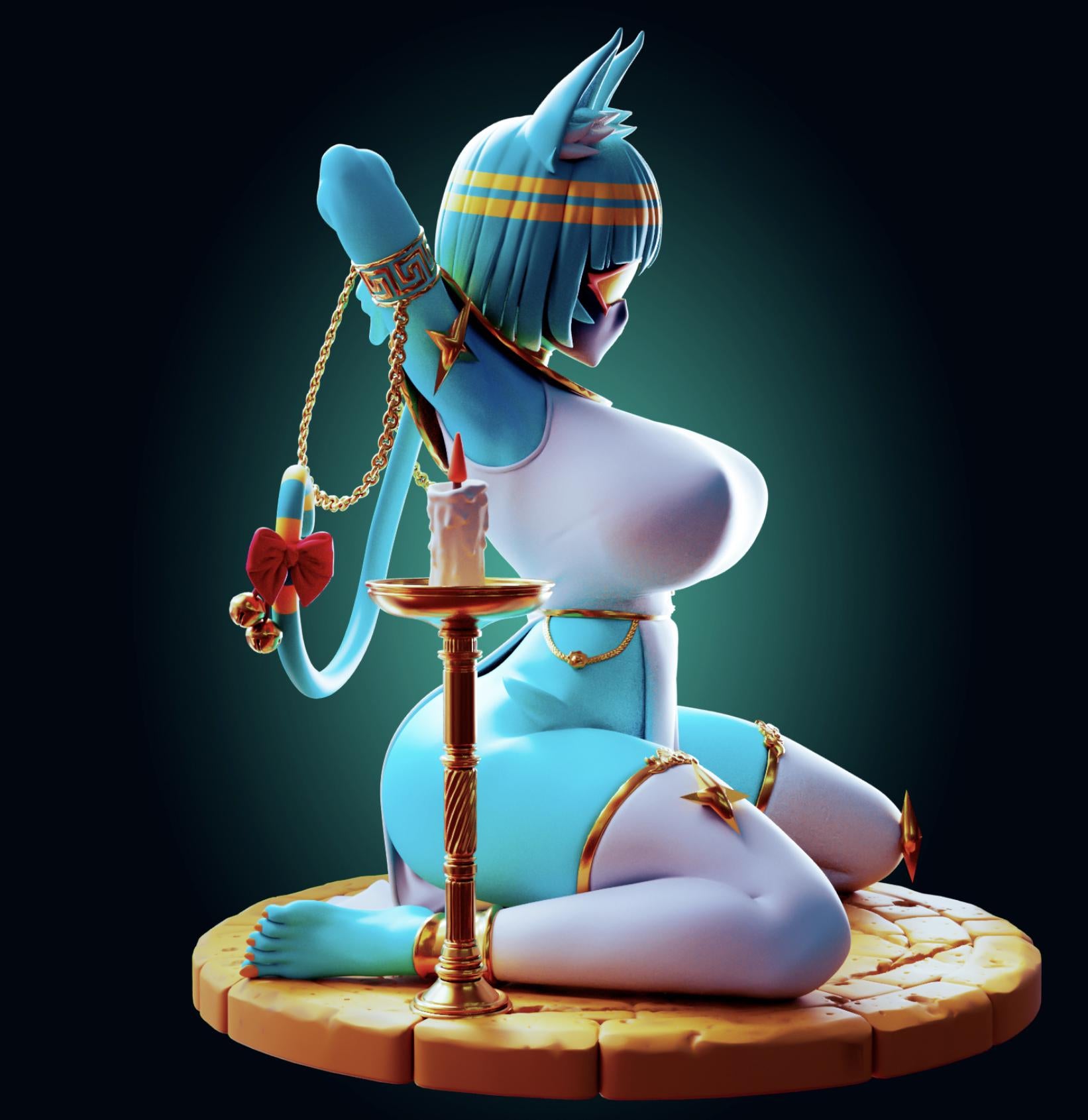 Egyptian Cat Girl Model Kit | 3D Resin Printed Figurine | Officer Rhu