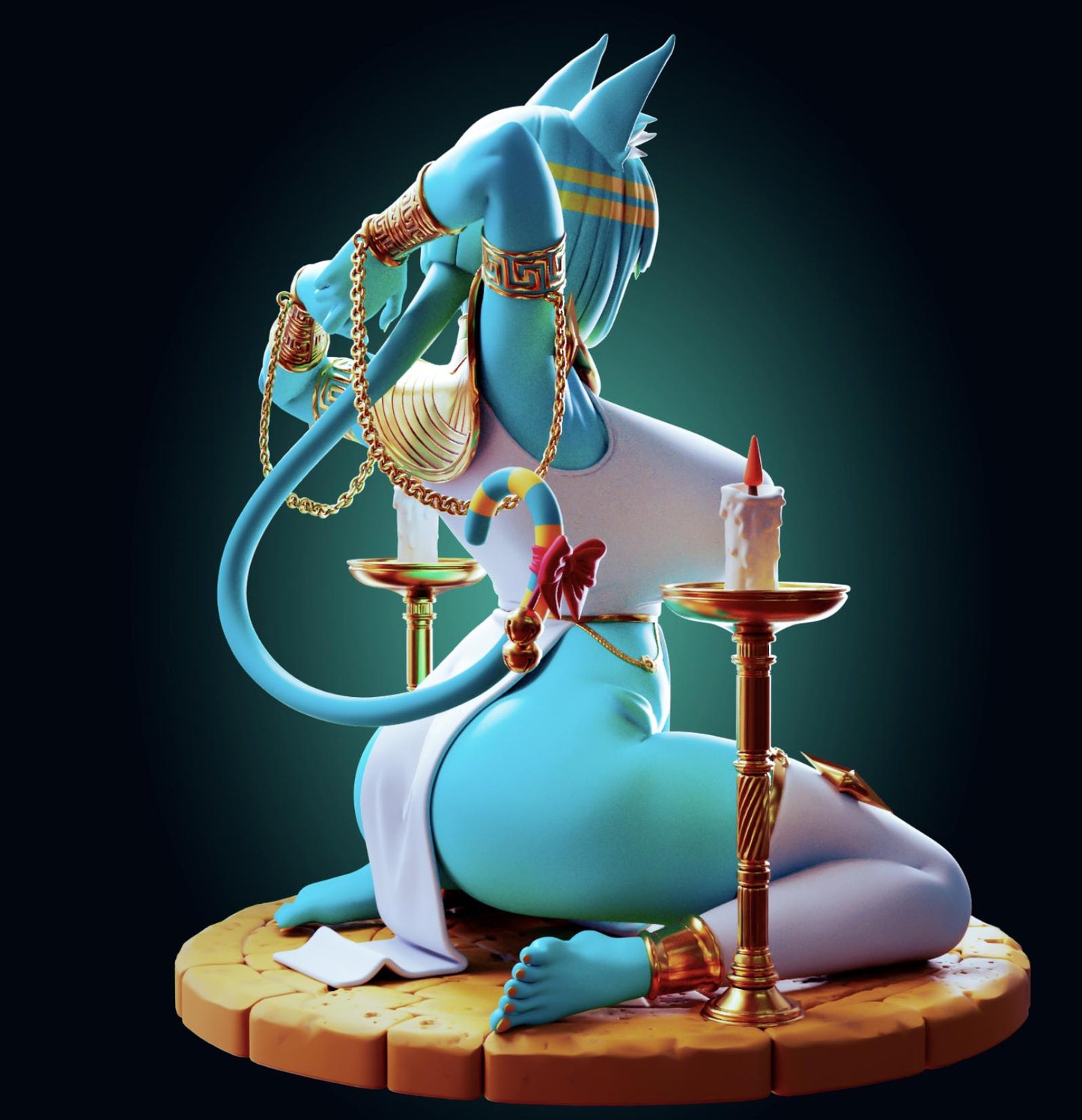 Egyptian Cat Girl Model Kit | 3D Resin Printed Figurine | Officer Rhu