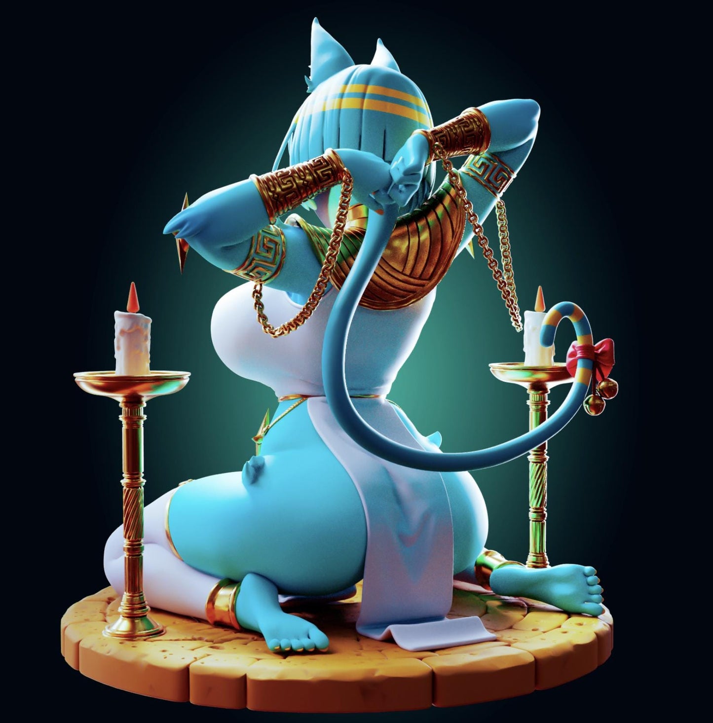 Egyptian Cat Girl Model Kit | 3D Resin Printed Figurine | Officer Rhu
