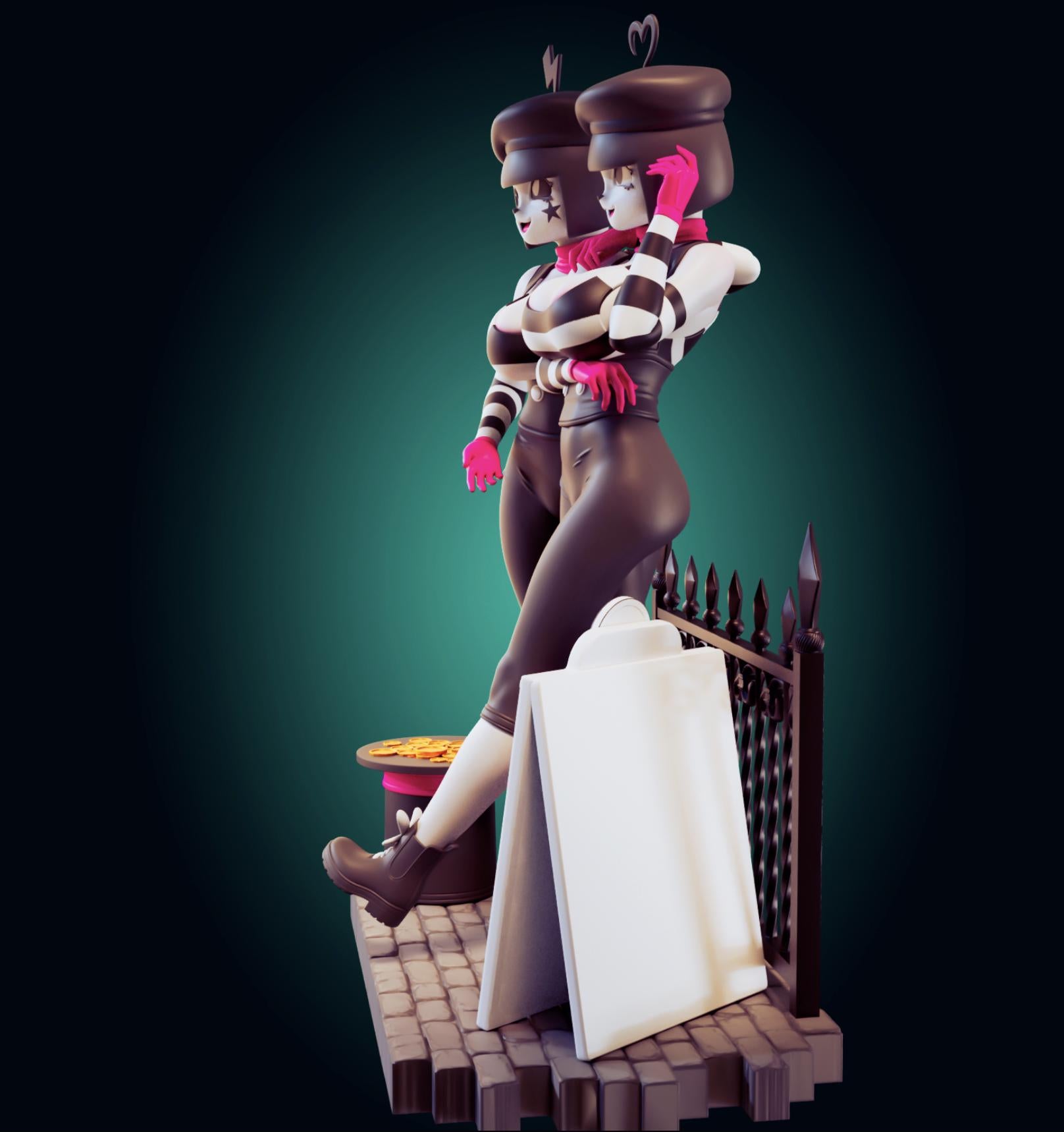 Mime Girls Model Kit | 3D Resin Printed Figurine | Officer Rhu