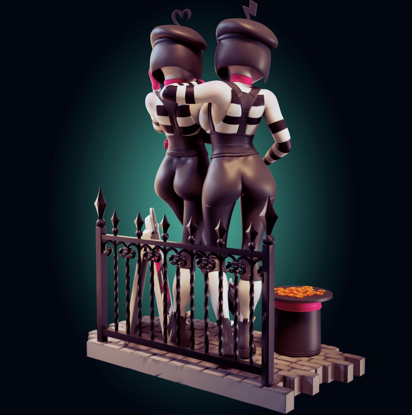 Mime Girls Model Kit | 3D Resin Printed Figurine | Officer Rhu