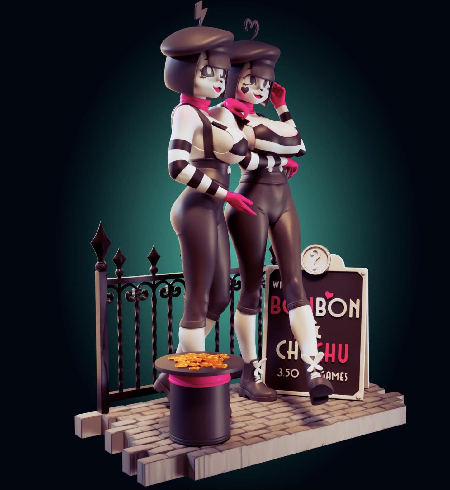 Mime Girls Model Kit | 3D Resin Printed Figurine | Officer Rhu