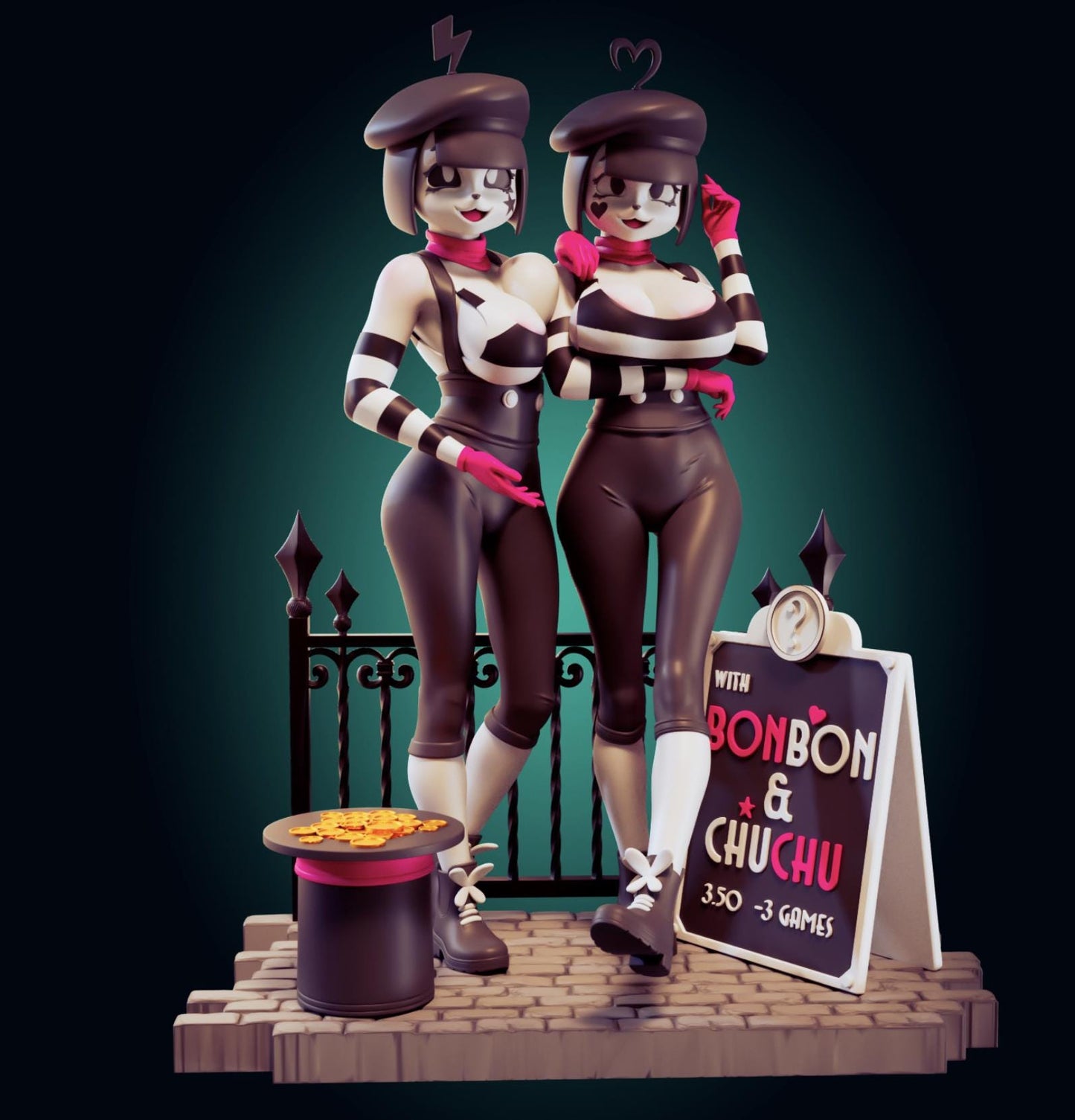 Mime Girls Model Kit | 3D Resin Printed Figurine | Officer Rhu