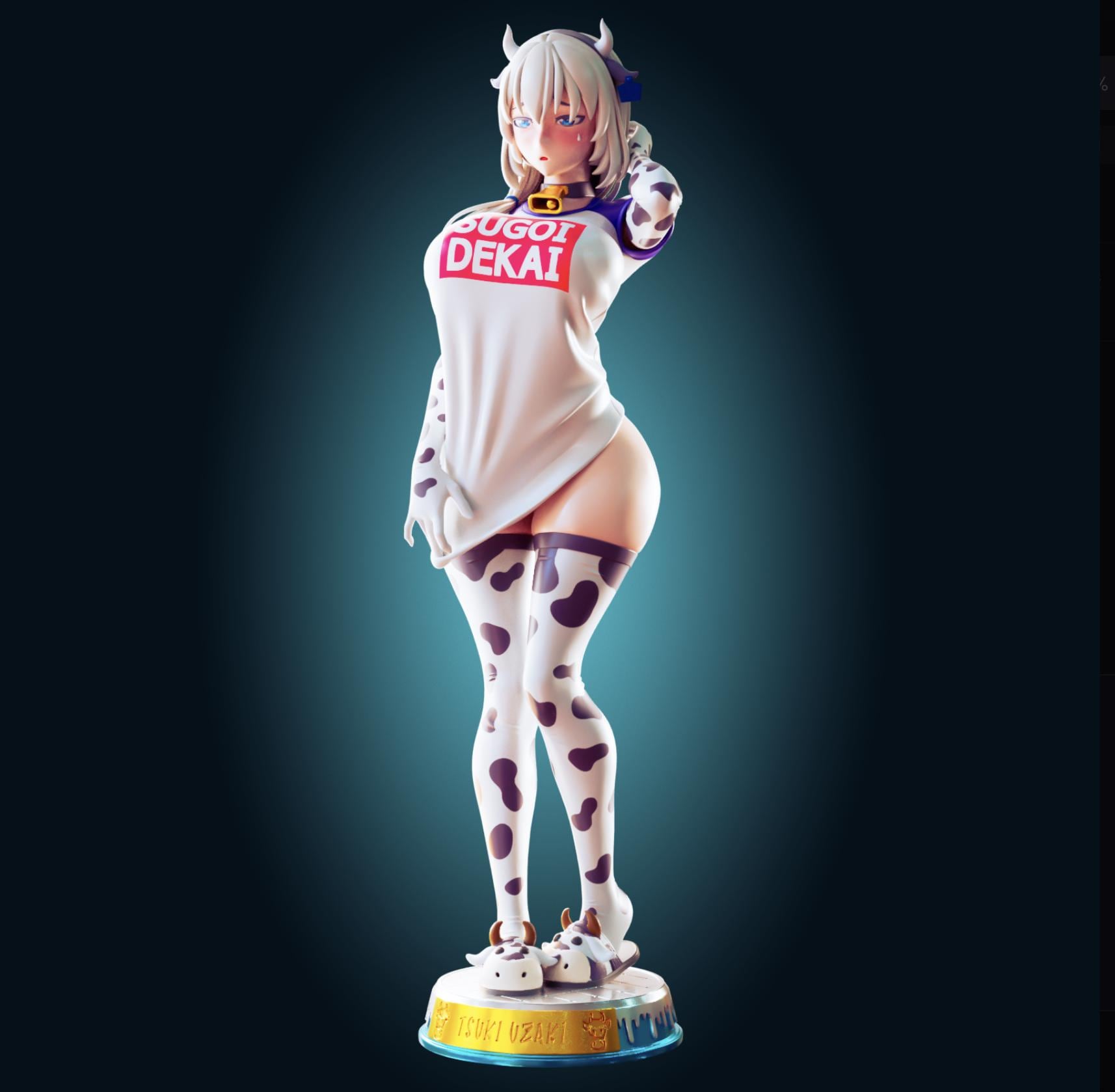 Cow Girl Model Kit | 3D Resin Printed Figurine | Officer Rhu
