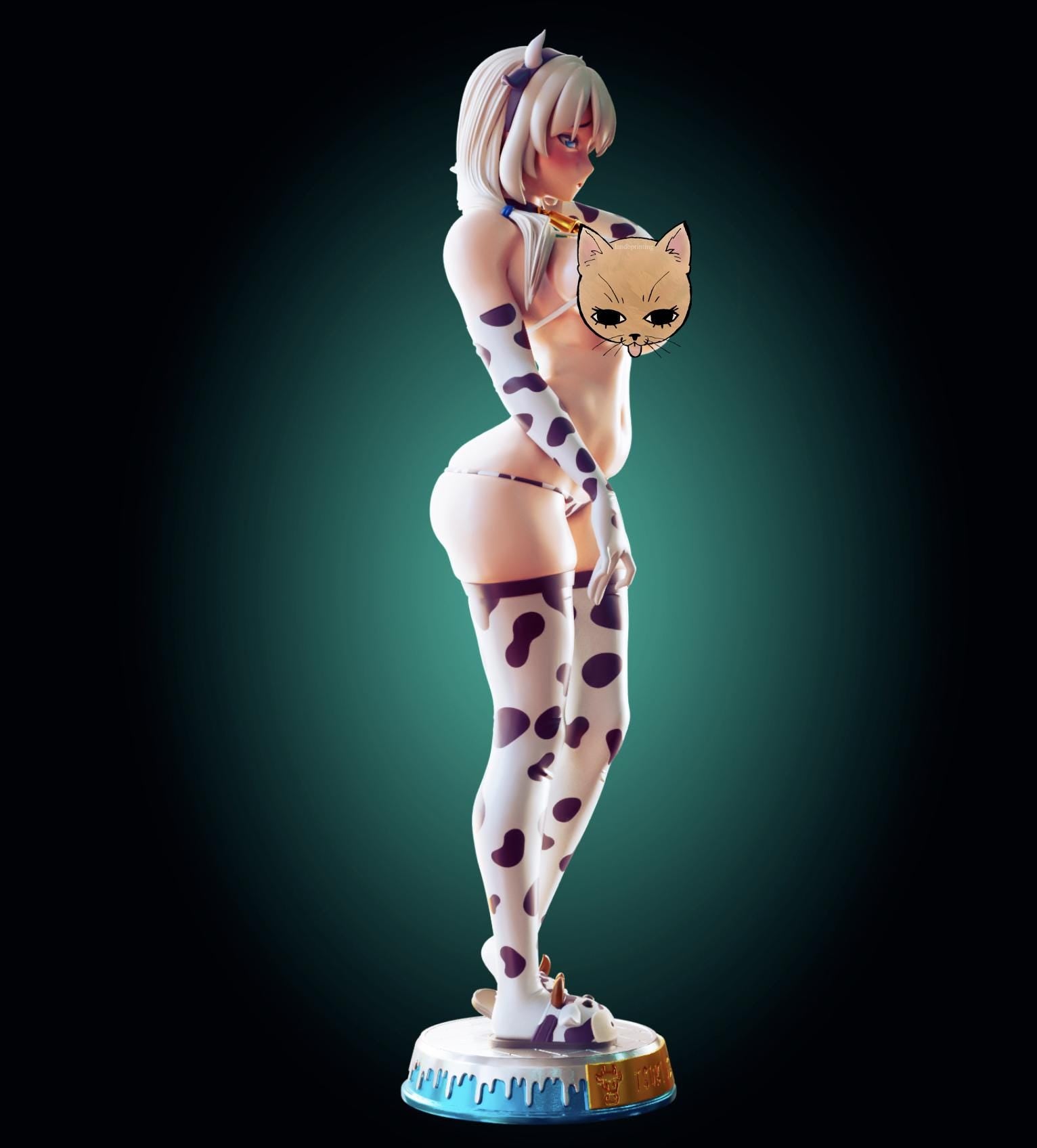 Cow Girl Model Kit | 3D Resin Printed Figurine | Officer Rhu