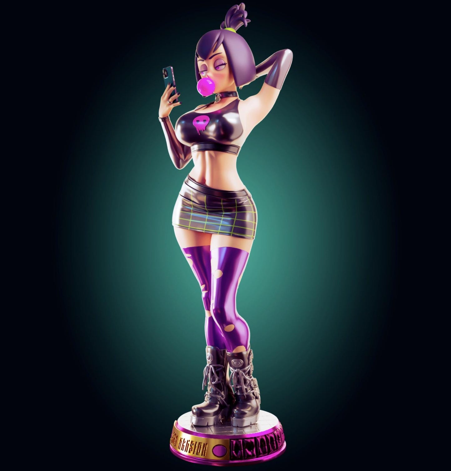 Goth Girl Model Kit | 3D Resin Printed Figurine | Officer Rhu