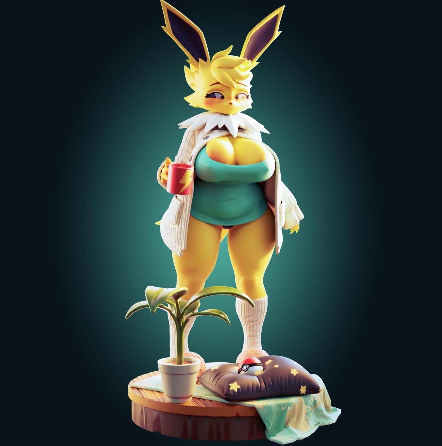 Fox Girl Waifu Model Kit | 3D Resin Printed Figurine | Officer Rhu