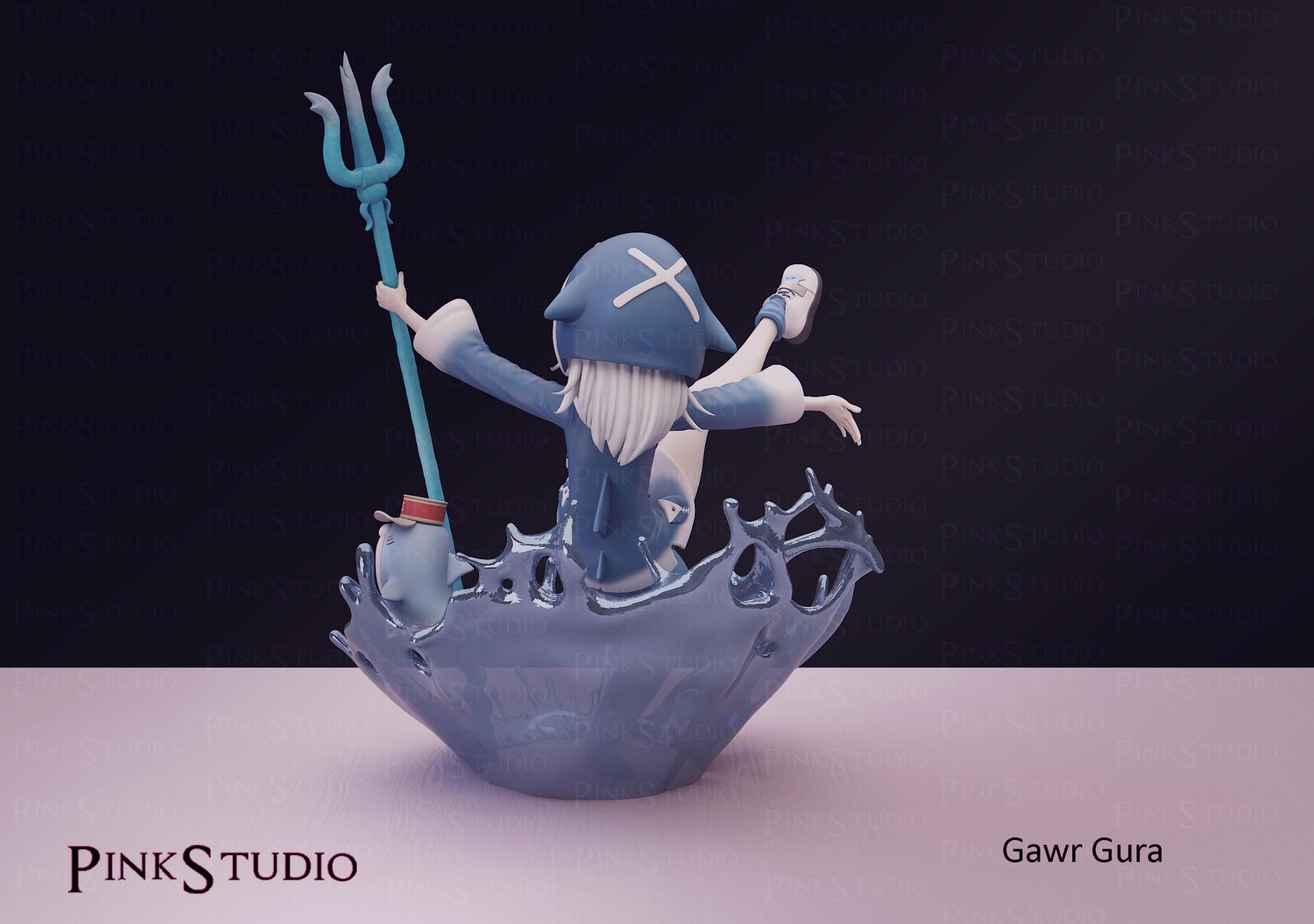 Shark Girl Model Kit | 3D Resin Printed Figurine | Pink Studio