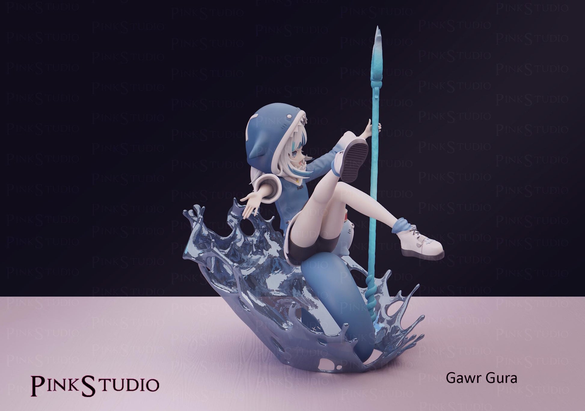 Shark Girl Model Kit | 3D Resin Printed Figurine | Pink Studio